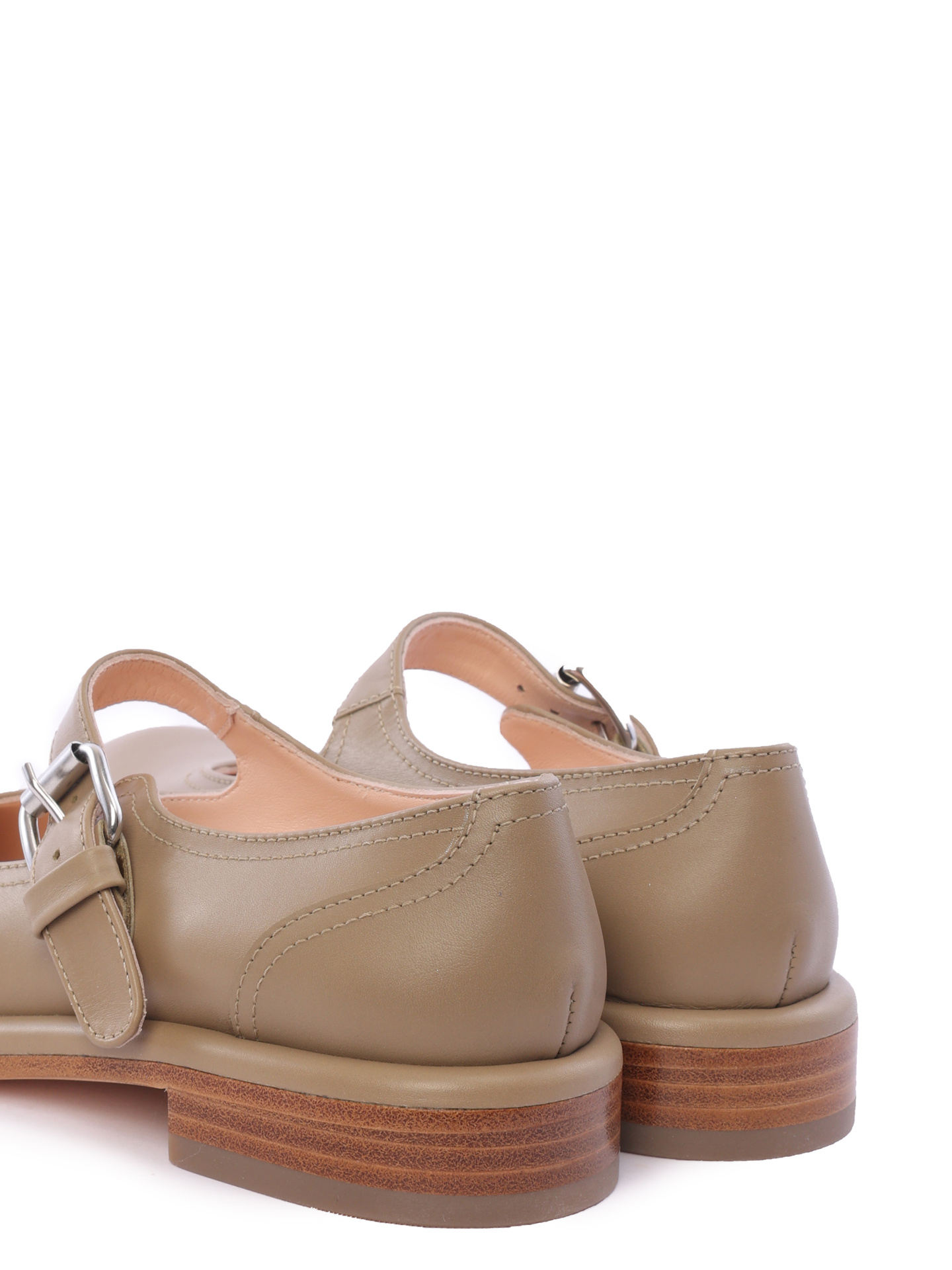 Туфли AGL D763003PCWALDI 0411 хаки женские с пряжкой — купить в интернет-магазине Verdistore