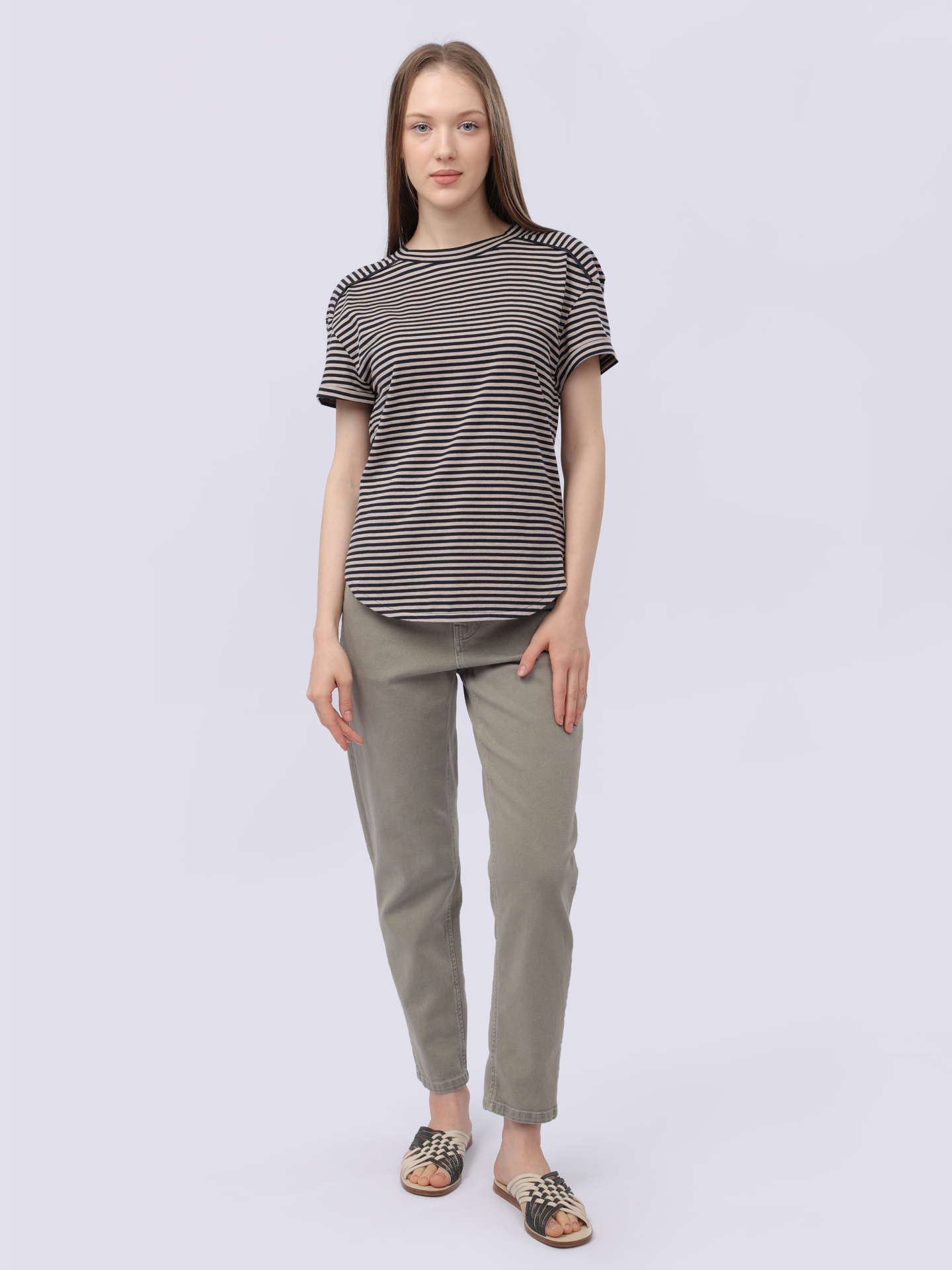 Футболка Brunello Cucinelli ML929EH800 C7109 полосатая женская — купить в интернет-магазине Verdistore