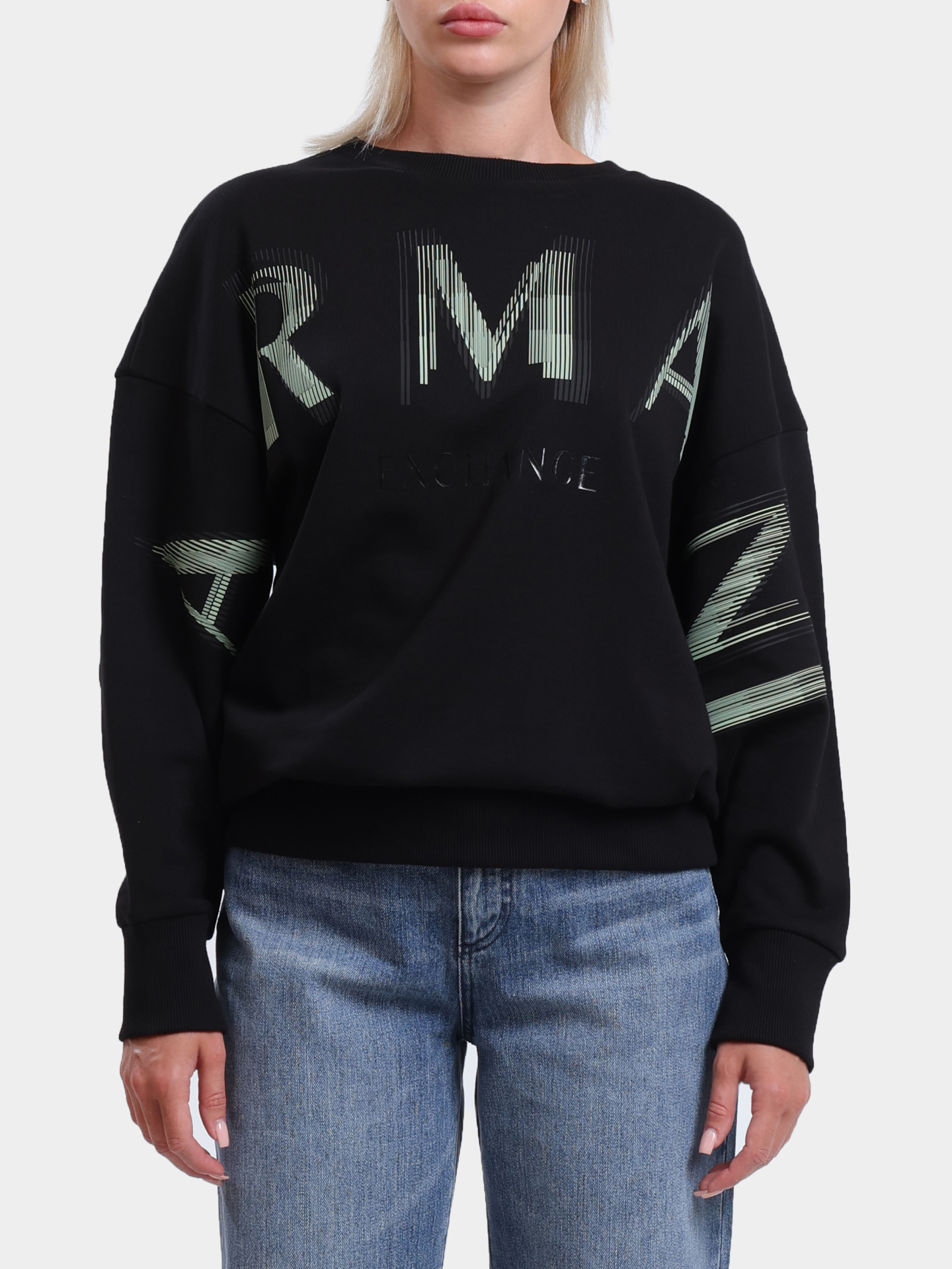 Свитшот Armani Exchange XW000495 AF12739 UC001 черный женский — купить в интернет-магазине Verdistore