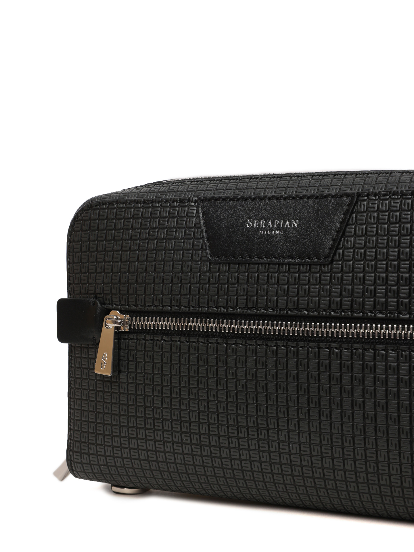 Косметичка черная кожаная с монограммным логотипом — купить в интернет-магазине Verdistore