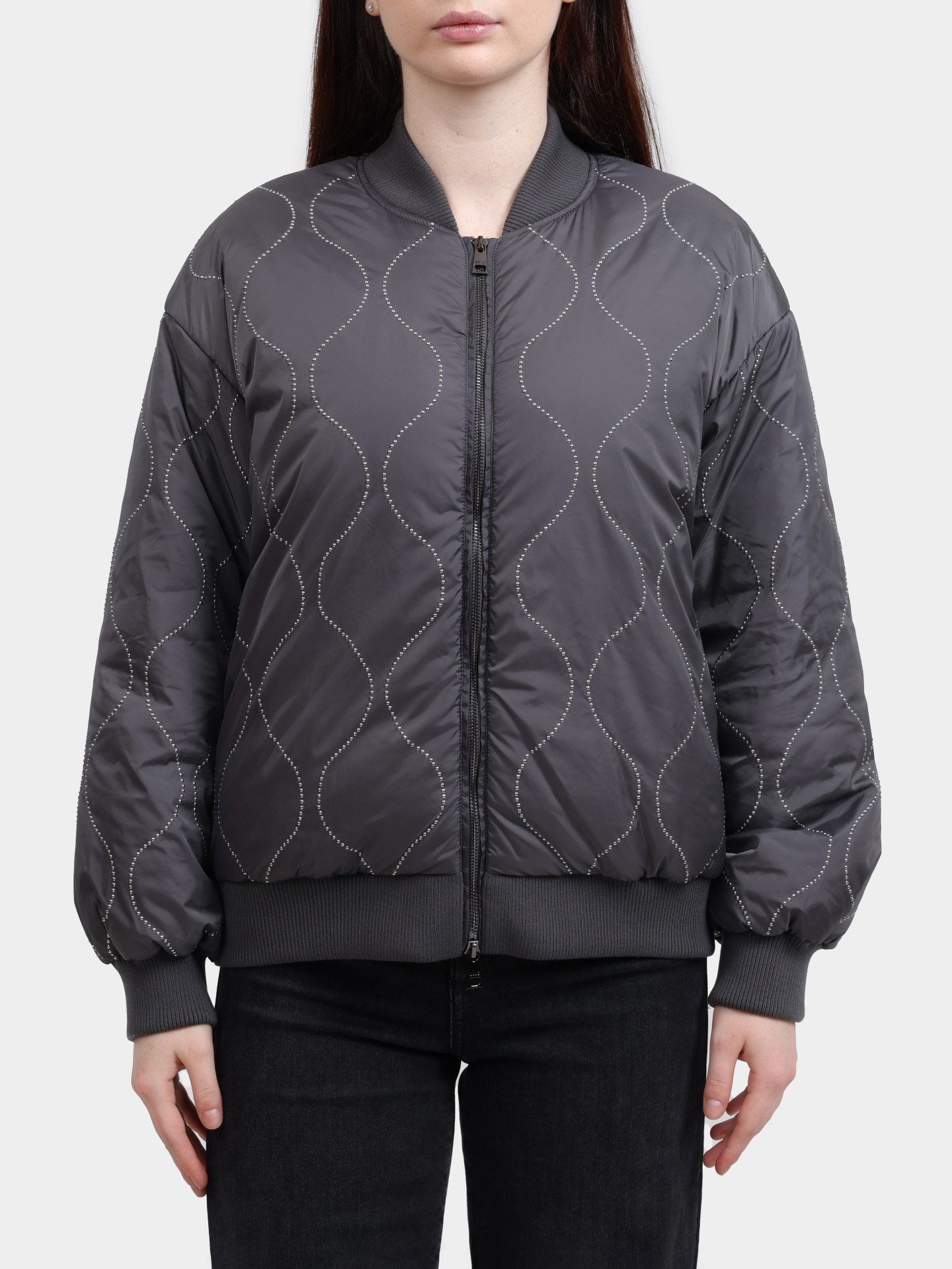 Бомбер Liu-Jo CF5237 T2802 09001 серый женский — купить в интернет-магазине Verdistore