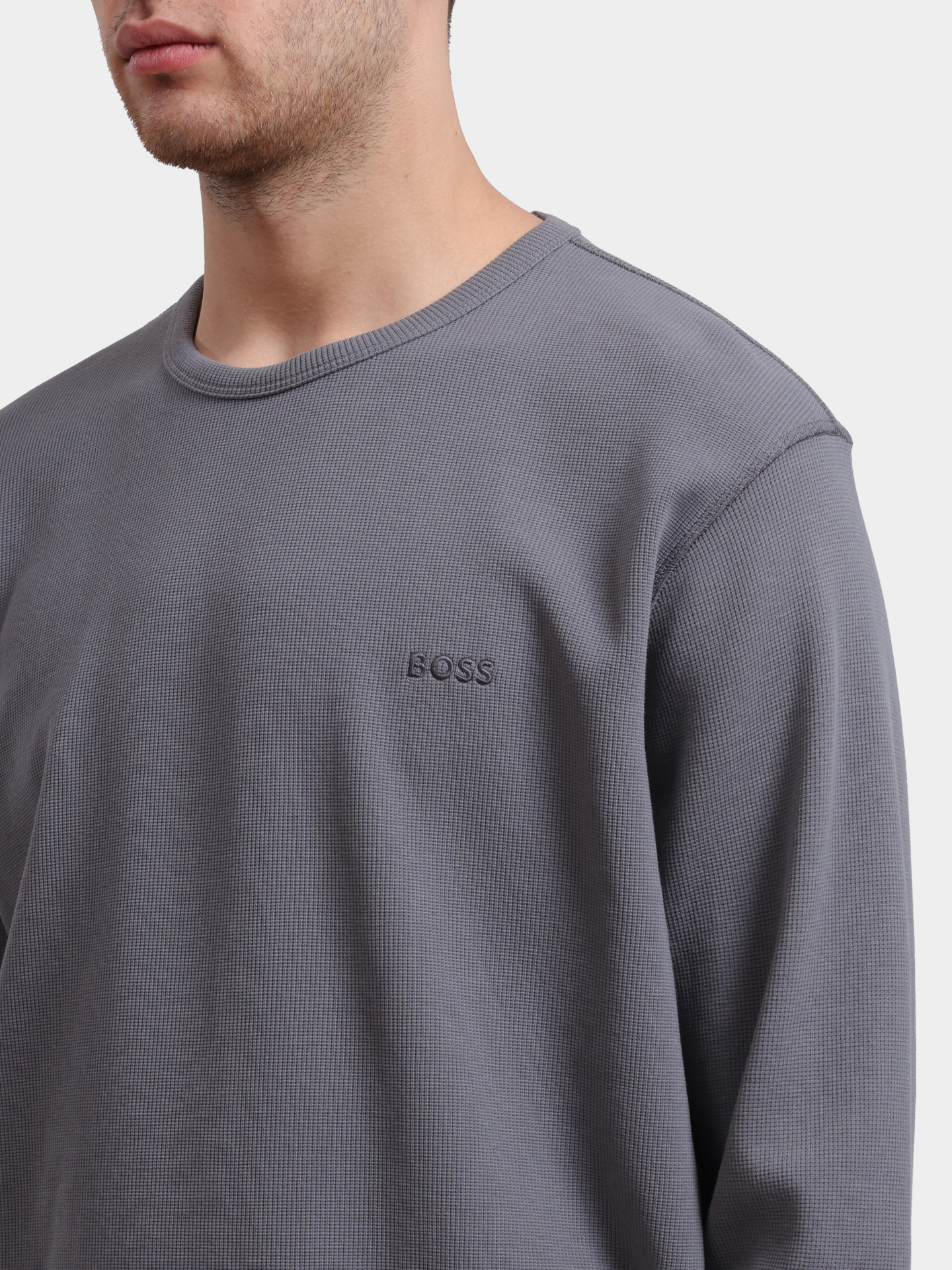 Лонгслив Boss 50520725 029 серый мужской — купить в интернет-магазине Verdistore
