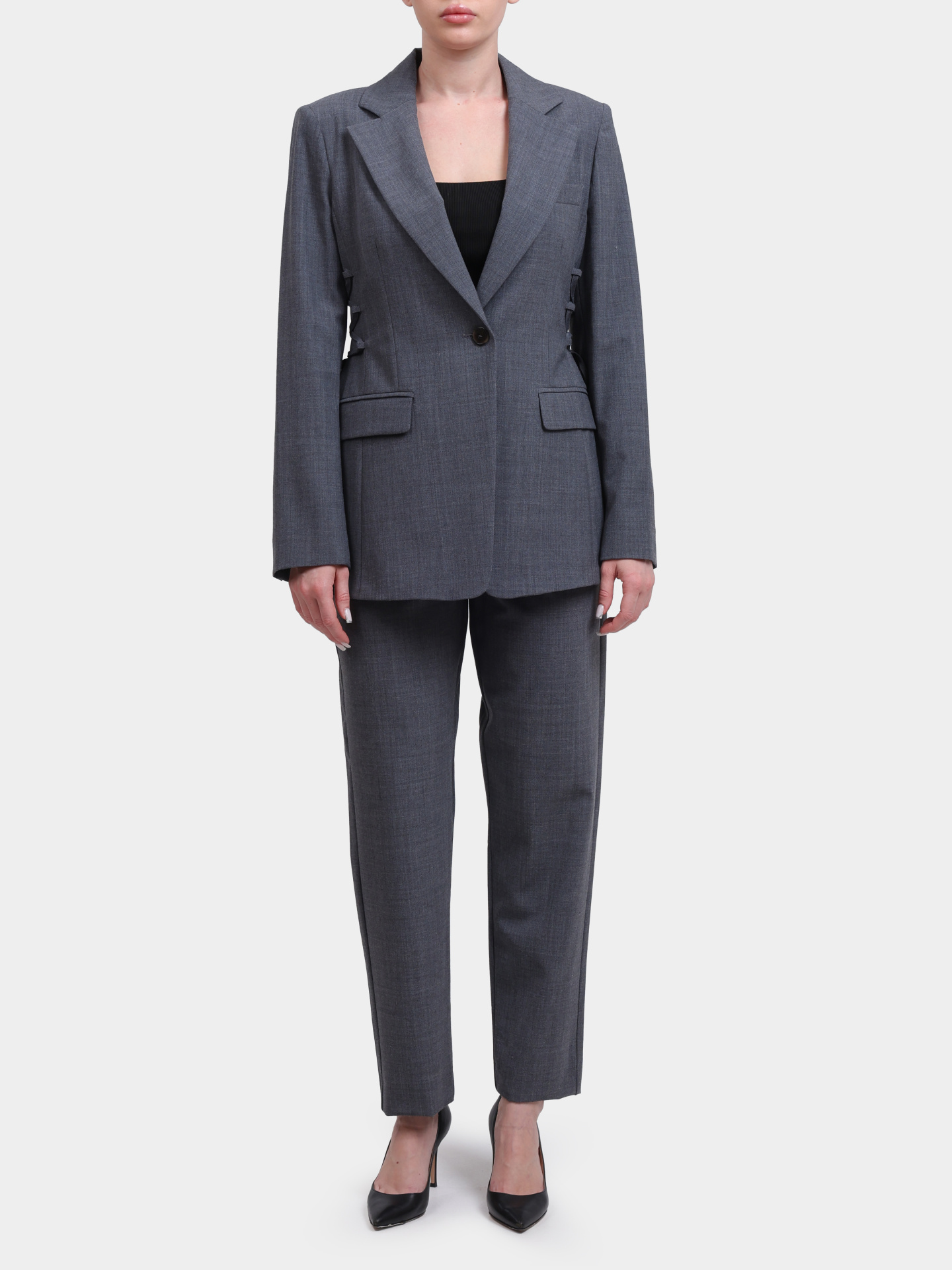 Брюки Marella BRUNO 002 серые женские на кулиске — купить в интернет-магазине Verdistore