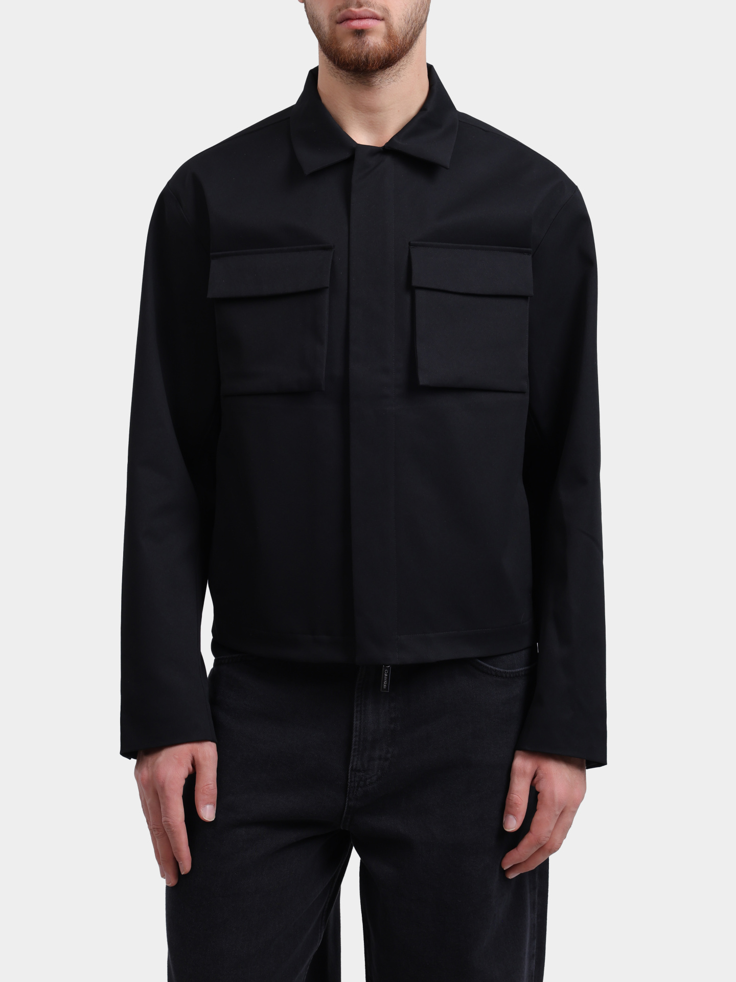 Куртка-рубашка Calvin Klein K10K113012 BEH черная мужская — купить в интернет-магазине Verdistore