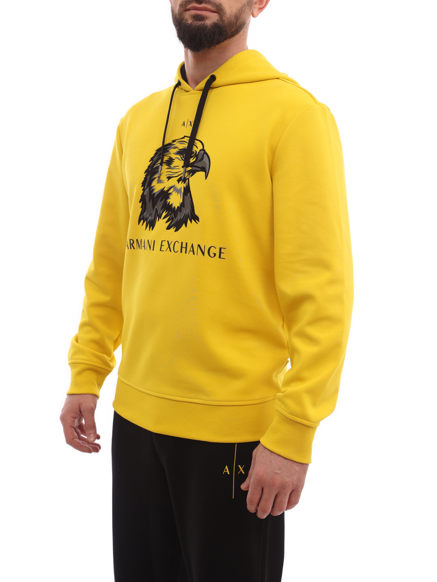 Худи Armani Exchange 3LZMAQ ZJ5UZ 1683 желтое мужское с принтом — купить в интернет-магазине Verdistore