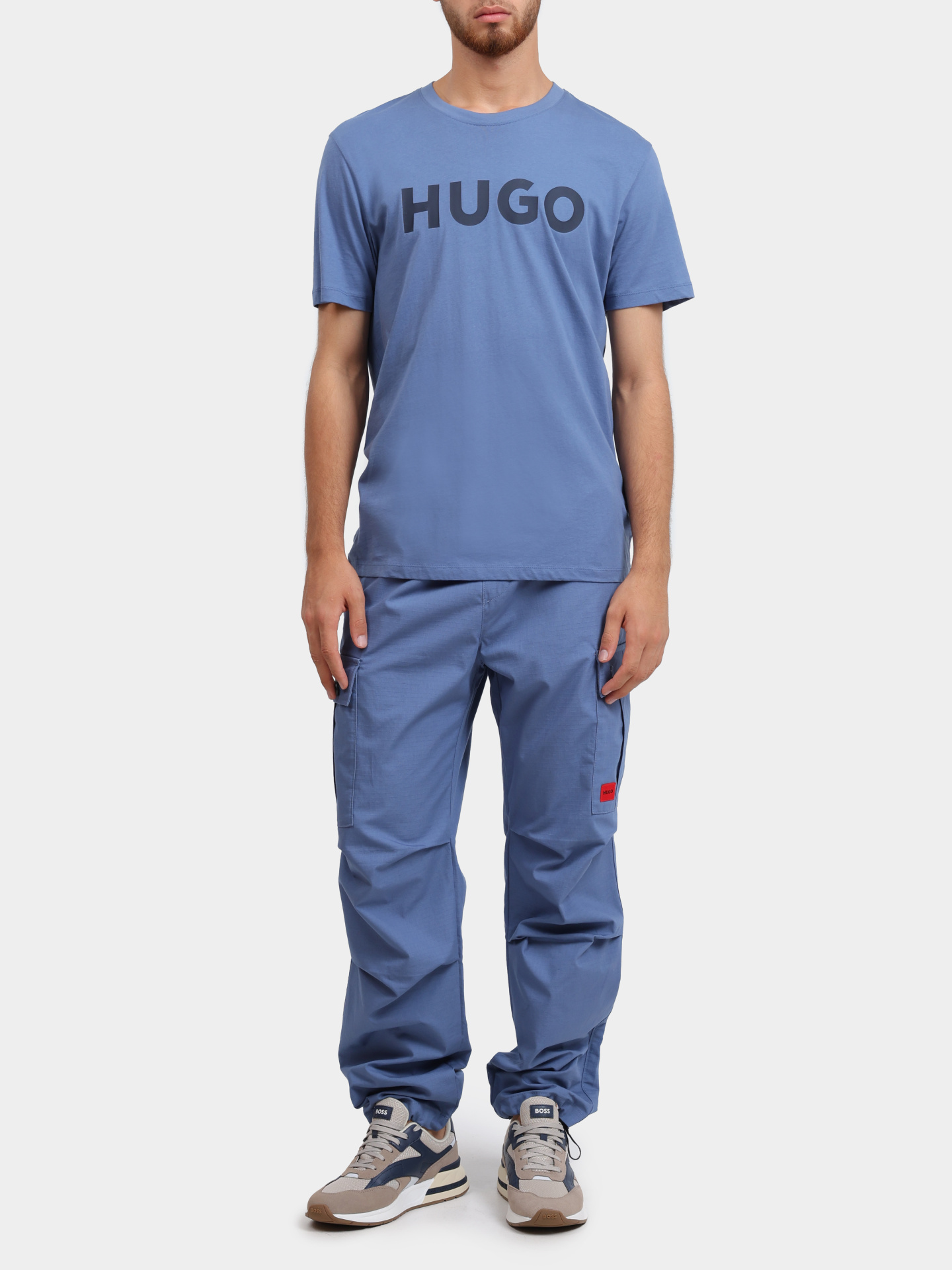 Футболка Hugo Dulivio 10229761 01 50467556 476 синяя мужская с логотипом — купить в интернет-магазине Verdistore
