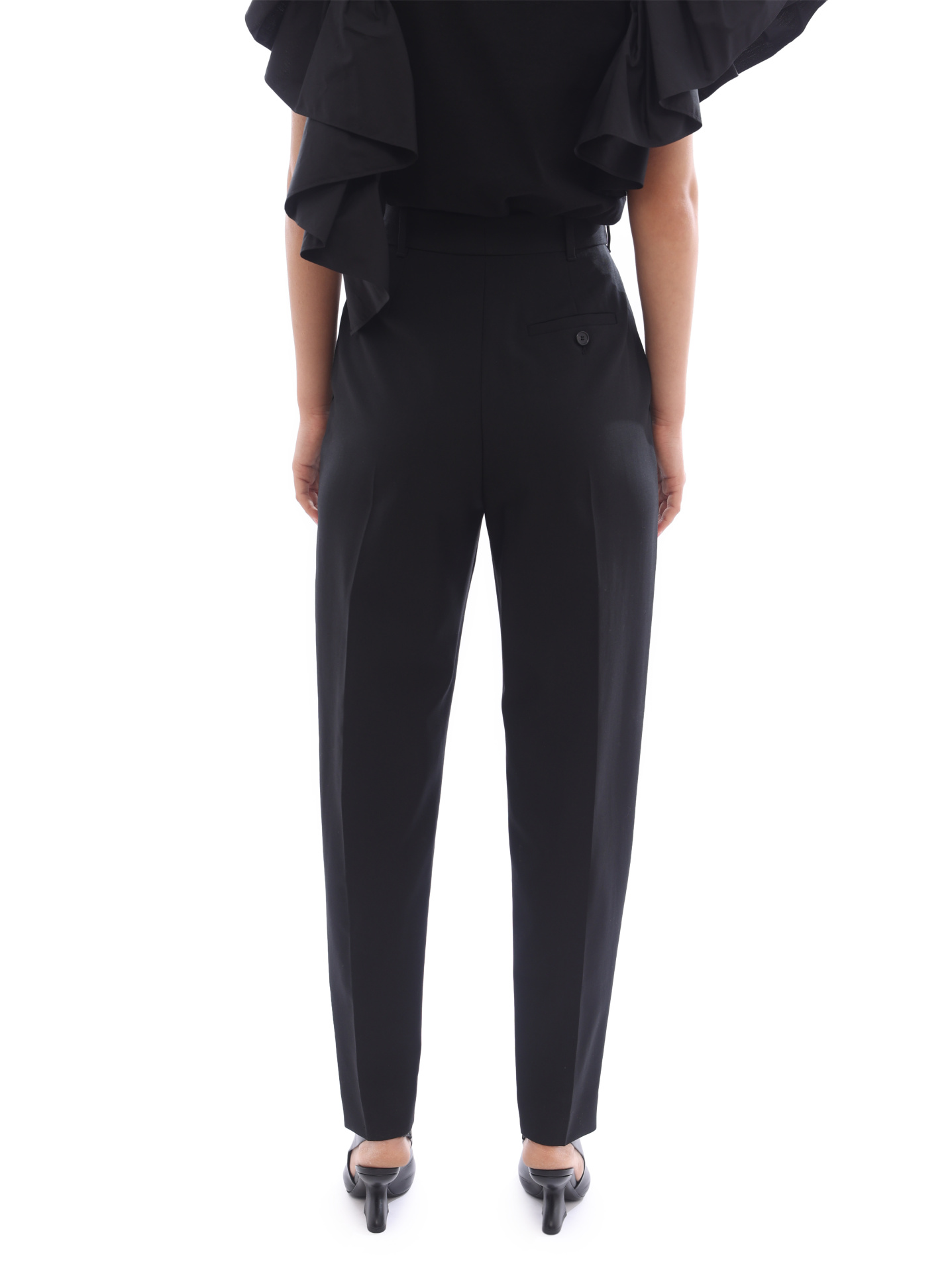Брюки Alexander McQueen 682511-QJACA-1000 черные женские — купить в интернет-магазине Verdistore