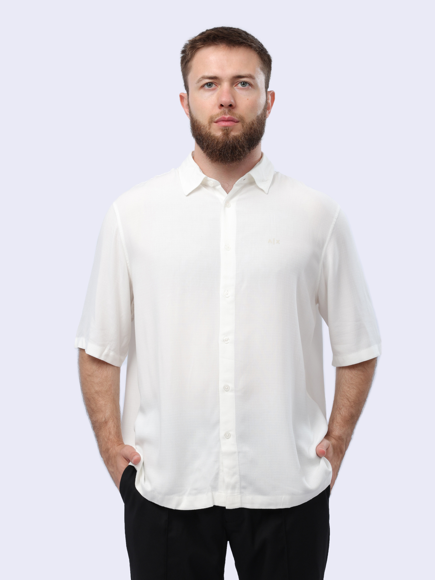 Рубашка Armani Exchange 3DZC01 ZN3UZ 1100 белая мужская — купить в интернет-магазине Verdistore