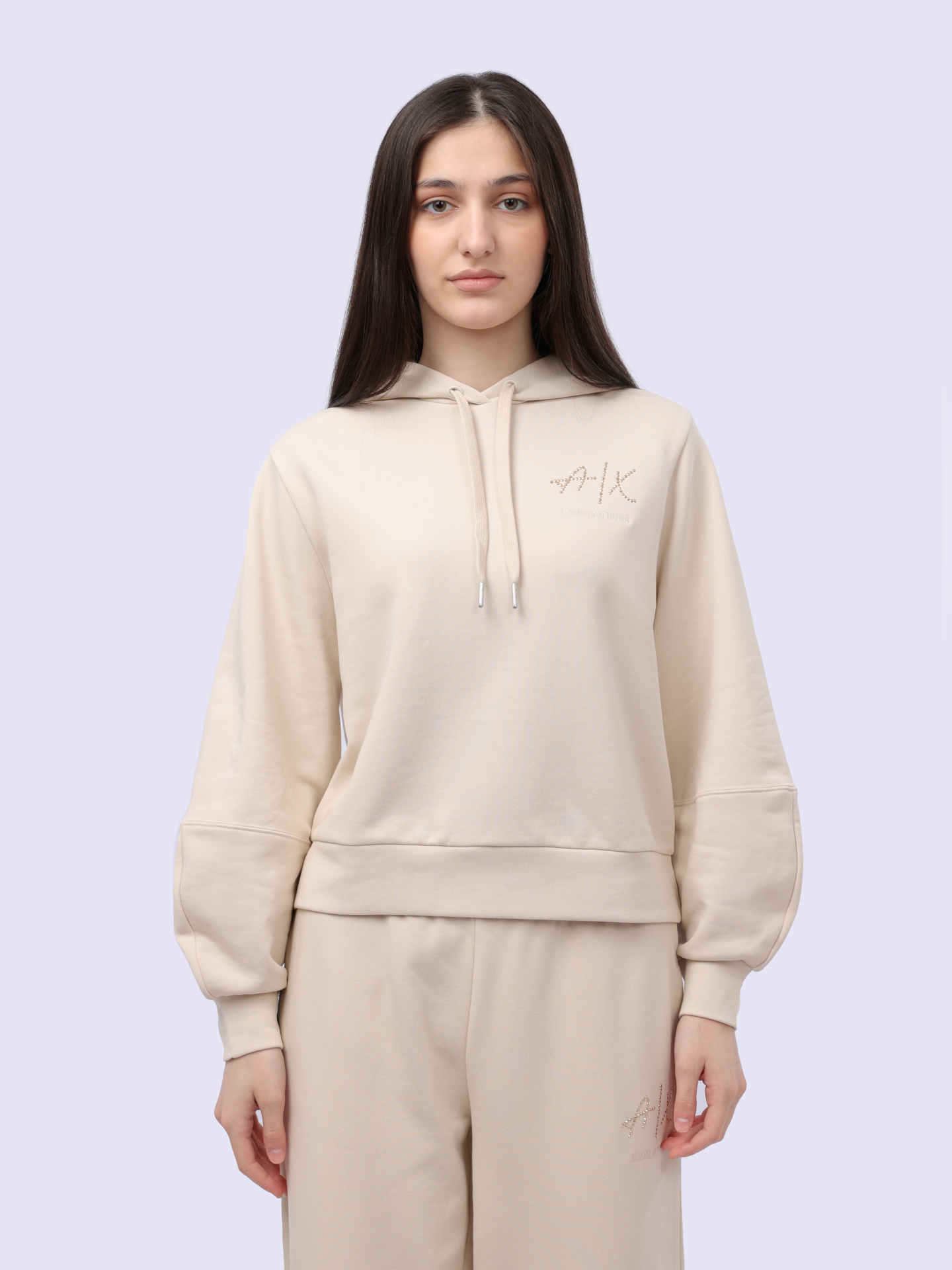 Худи Armani Exchange 3DYM12 YJFFZ 1787 бежевое женское — купить в интернет-магазине Verdistore