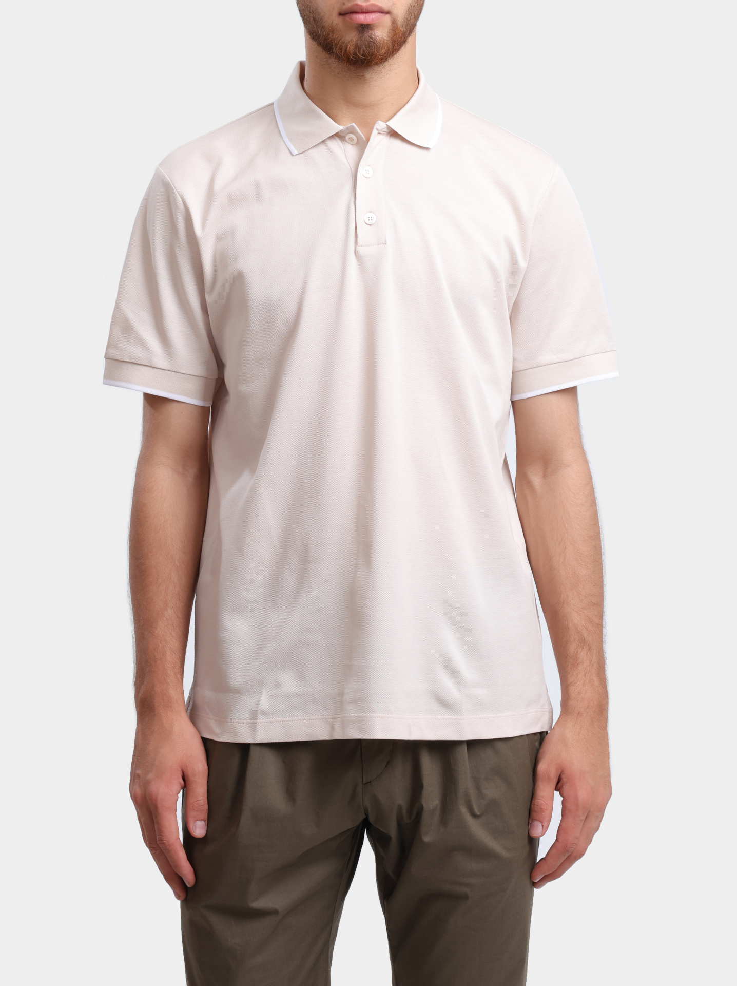 Поло R55028J0 00850 042 кремового цвета мужское — купить в интернет-магазине Verdistore