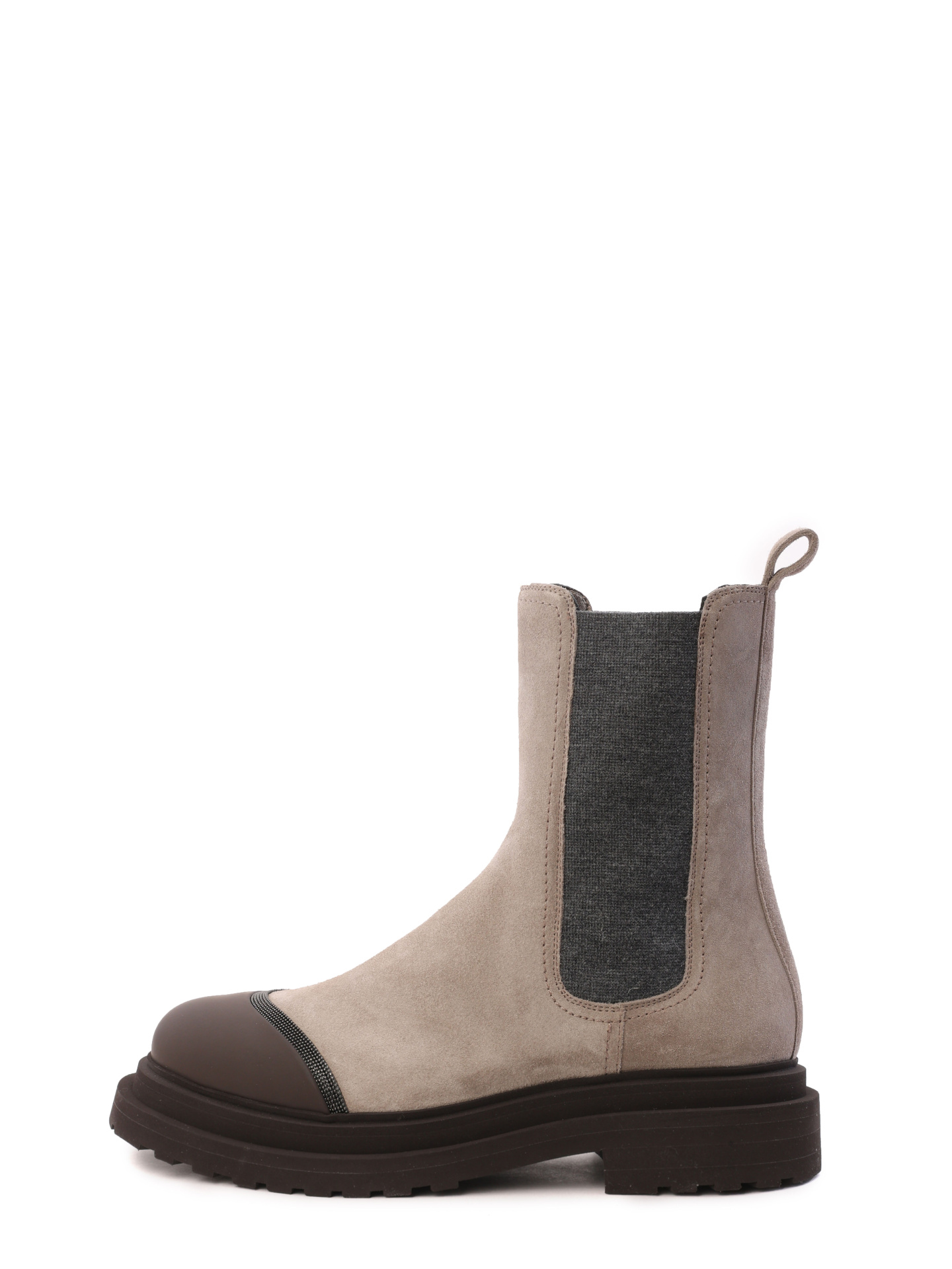 Ботинки Brunello Cucinelli MZSFGB1174 CBT71 бежевые женские из замши — купить в интернет-магазине Verdistore