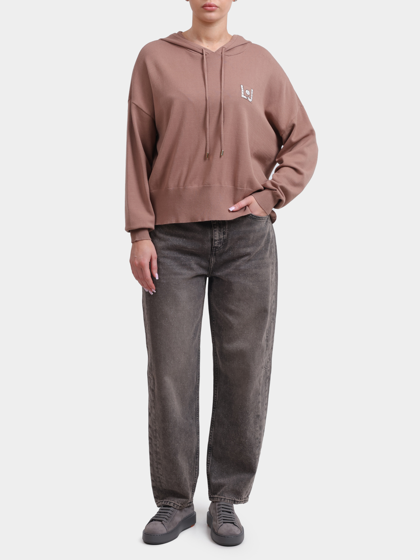 Худи Liu-Jo TF5216 MS63L M9936 коричневое женское — купить в интернет-магазине Verdistore