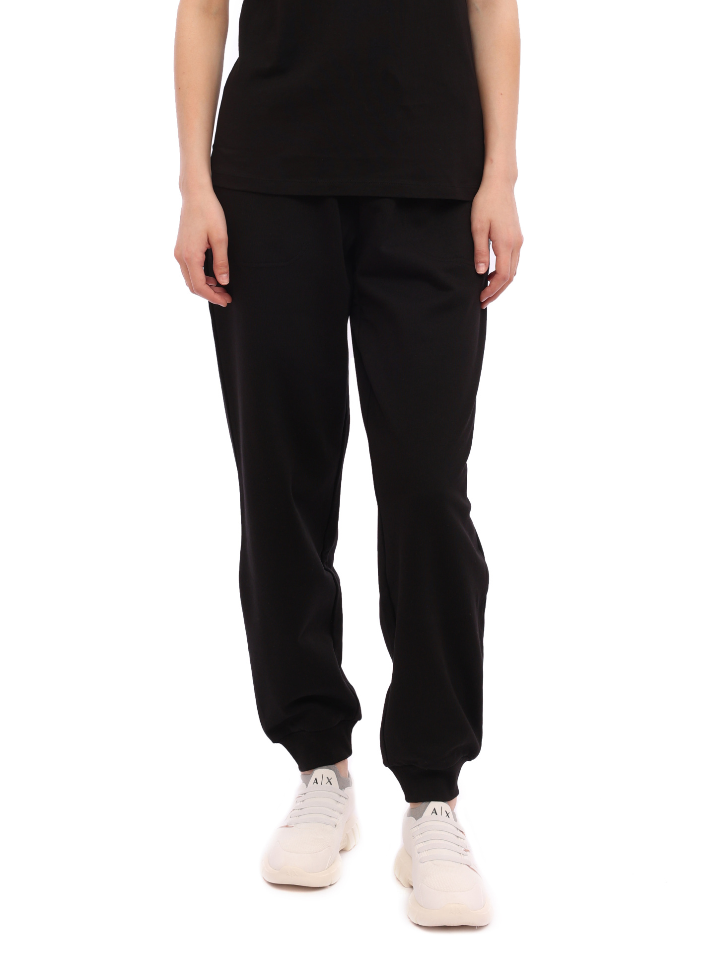Брюки спортивные Armani Exchange 3RYP88 YJDVZ 1200 черные женские из хлопка — купить в интернет-магазине Verdistore