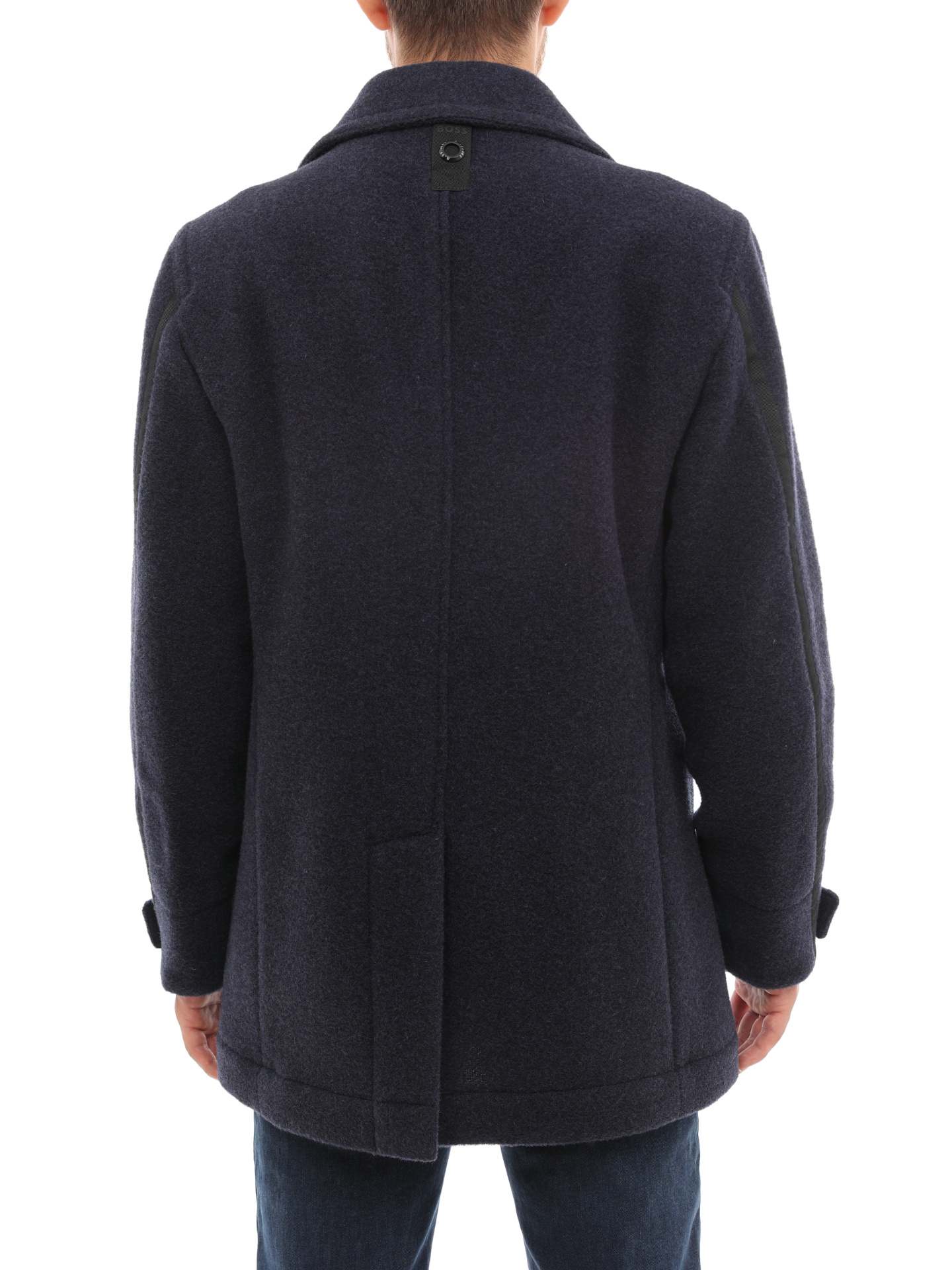 Пальто Boss 50476809 404 темно-синее мужское из шерсти — купить в интернет-магазине Verdistore
