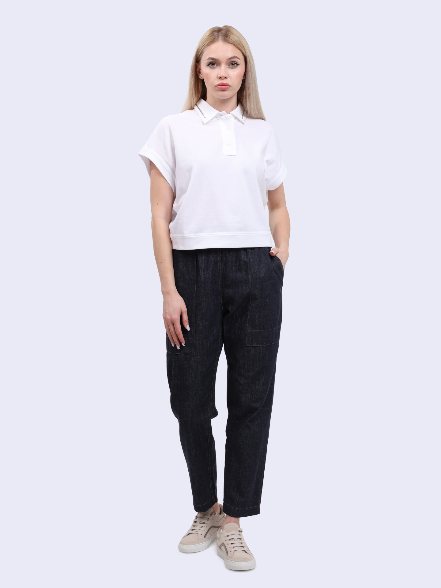 Джинсы Brunello Cucinelli M0F28P5521 C900 темно-синие женские — купить в интернет-магазине Verdistore