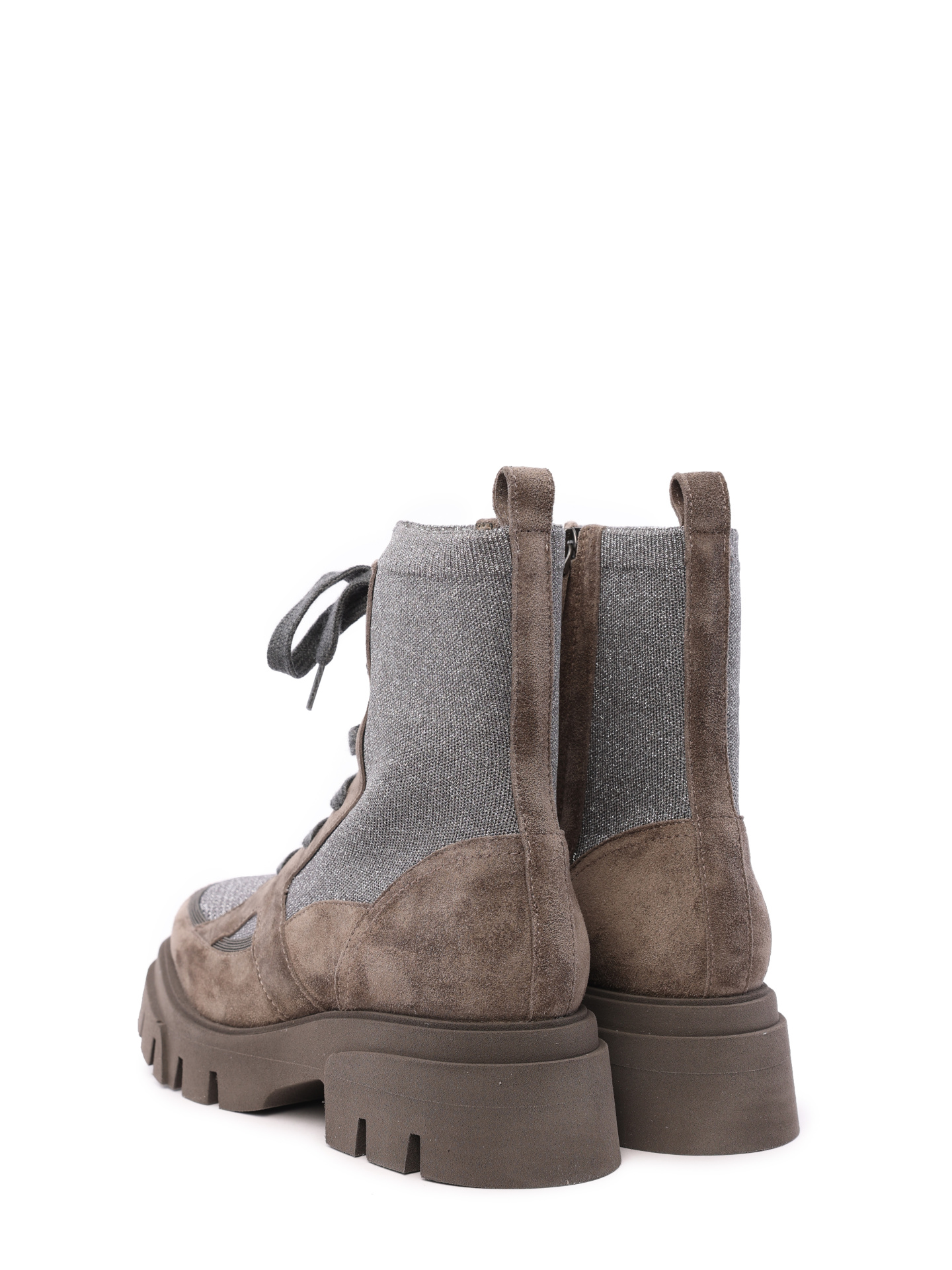 Ботинки Brunello Cucinelli MZ34G2299 C1276 комбинированные женские на шнуровке — купить в интернет-магазине Verdistore