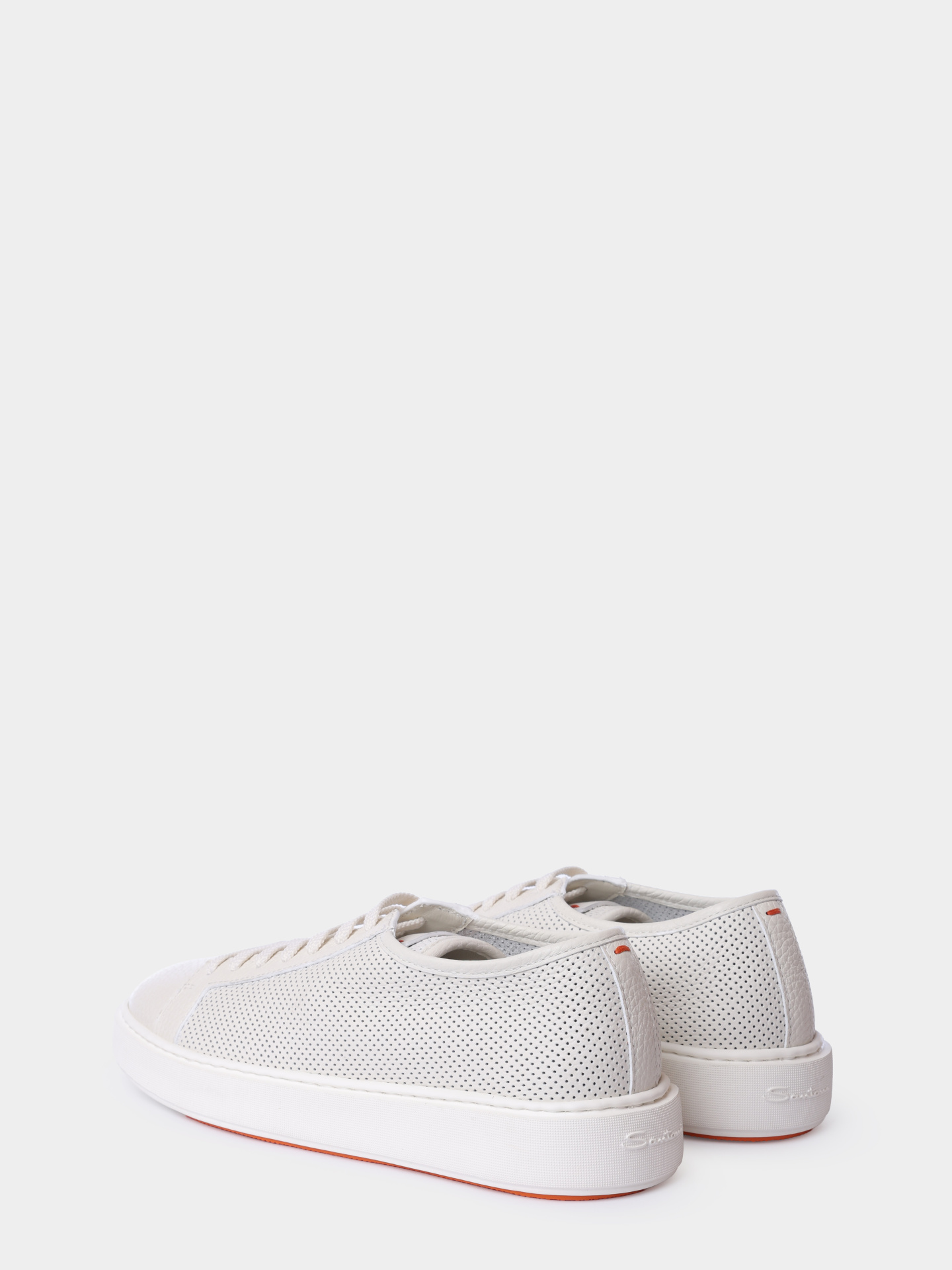 Кеды Santoni MBCG21443BARCDIKI50 белые мужские с перфорацией — купить в интернет-магазине Verdistore