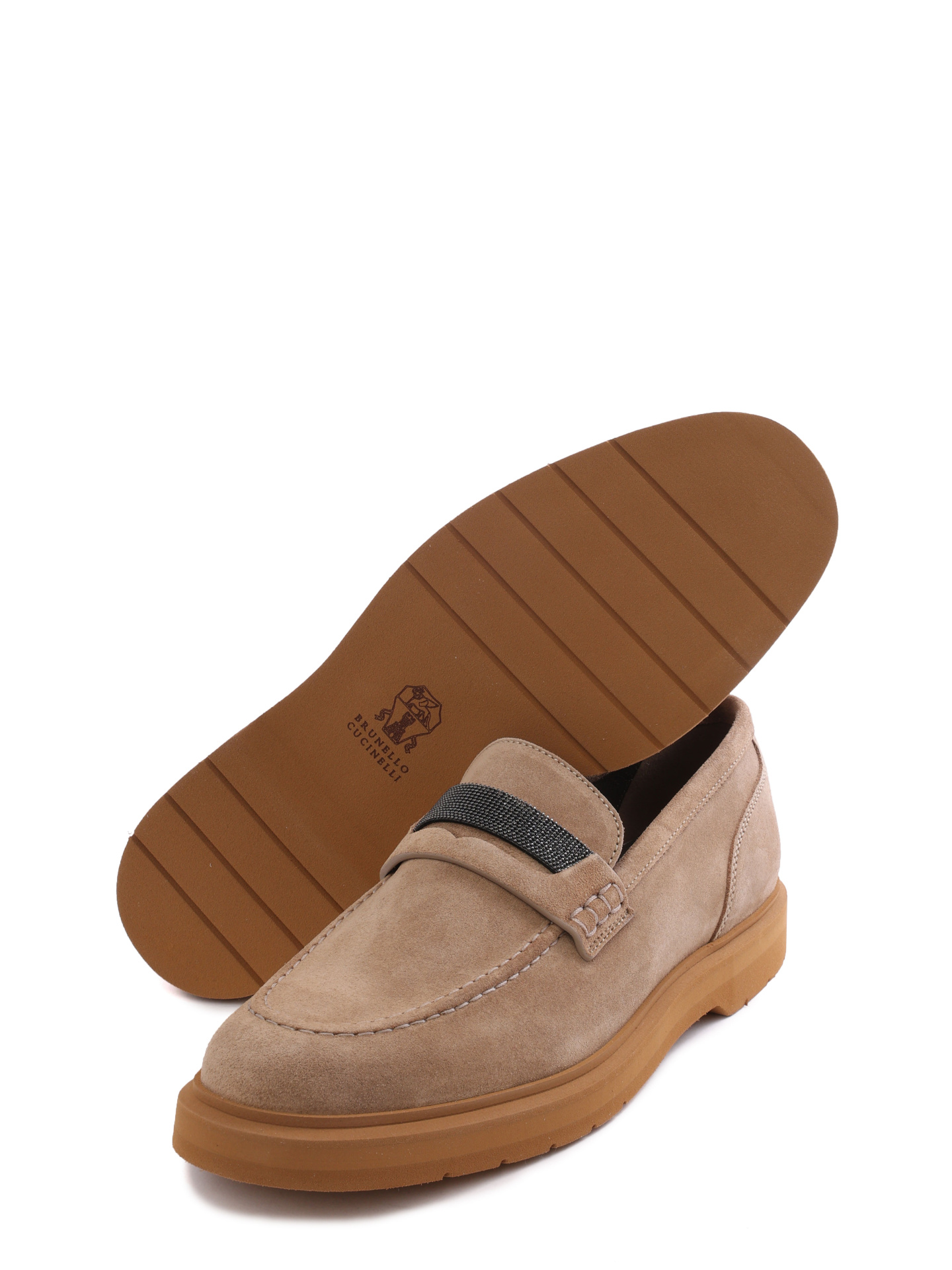 Лоферы Brunello Cucinelli MZSFGB1120 C8491 коричневые женские из замши — купить в интернет-магазине Verdistore