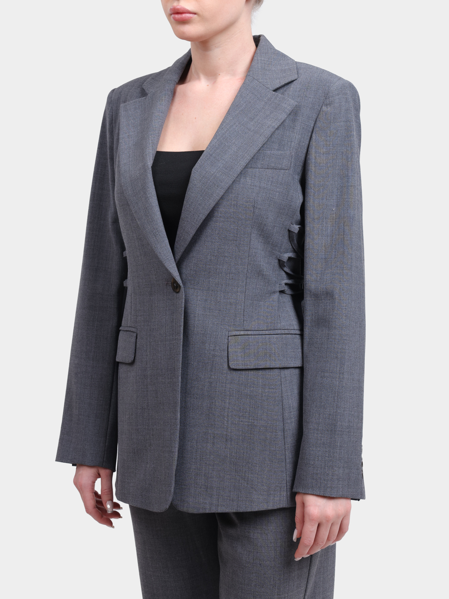 Жакет Marella FILING 002 серый женский на шнуровке — купить в интернет-магазине Verdistore