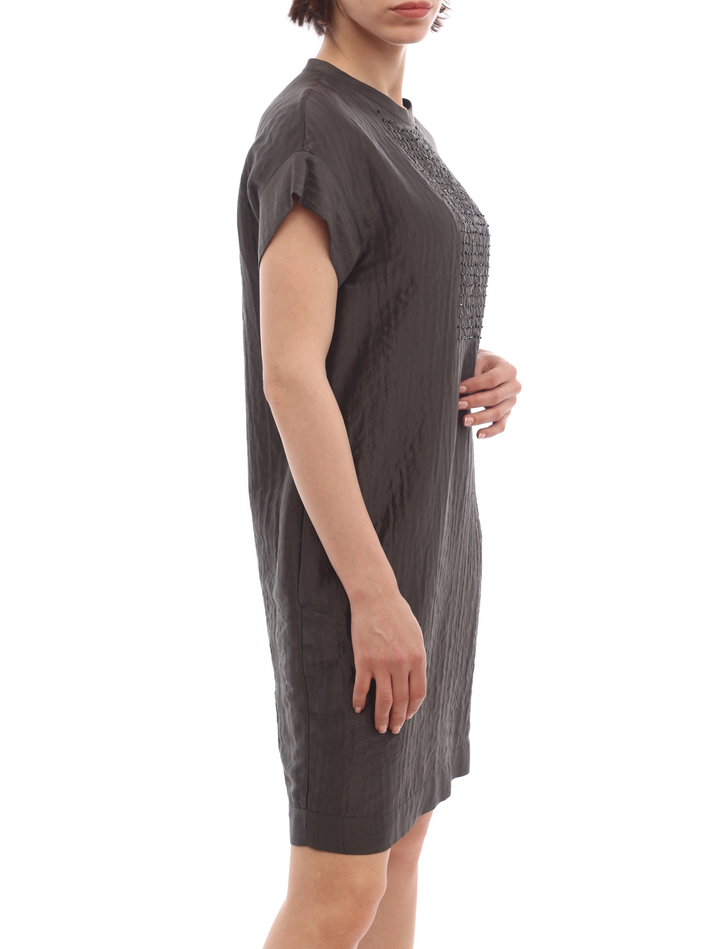 Платье Brunello Cucinelli MB905A49F1 серое женское — купить в интернет-магазине Verdistore