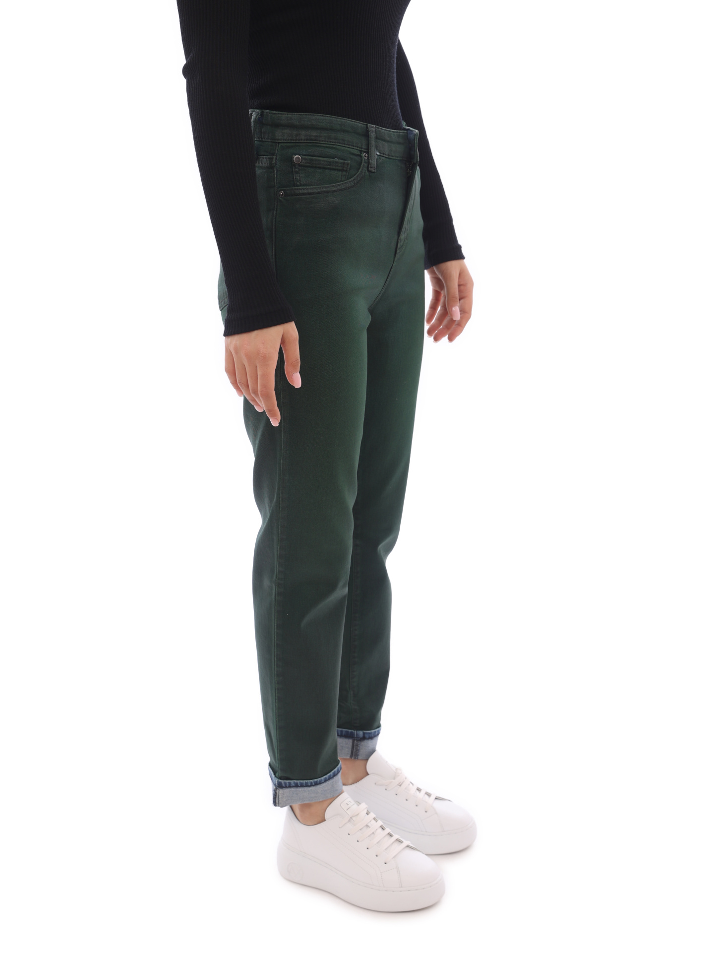 Джинсы Armani Exchange 6GYJ06 1844 зеленые женские прямого кроя — купить в интернет-магазине Verdistore