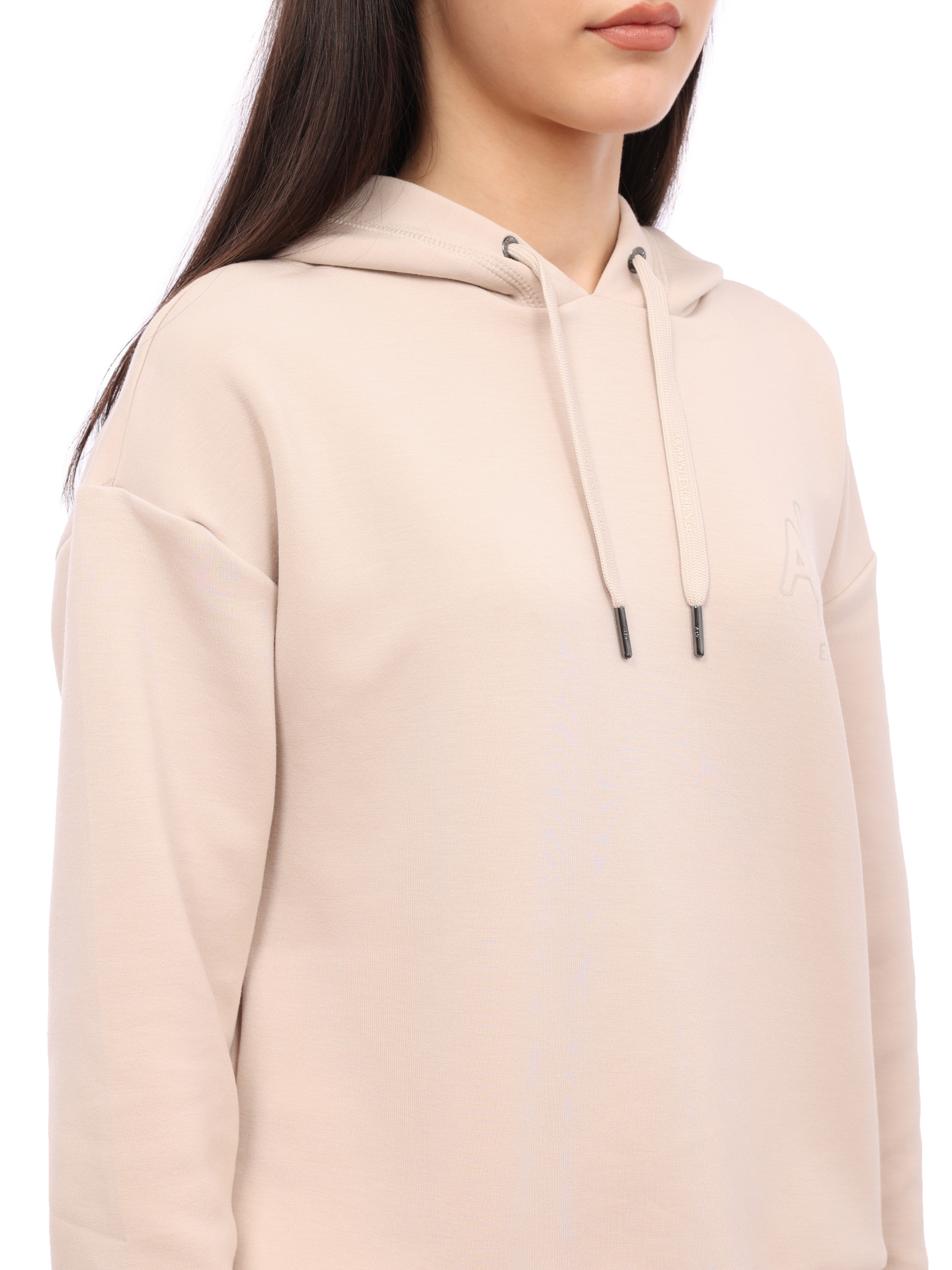 Толстовка Armani Exchange 3RYM82 YJDDZ 1775 бежевая женская с логотипом — купить в интернет-магазине Verdistore