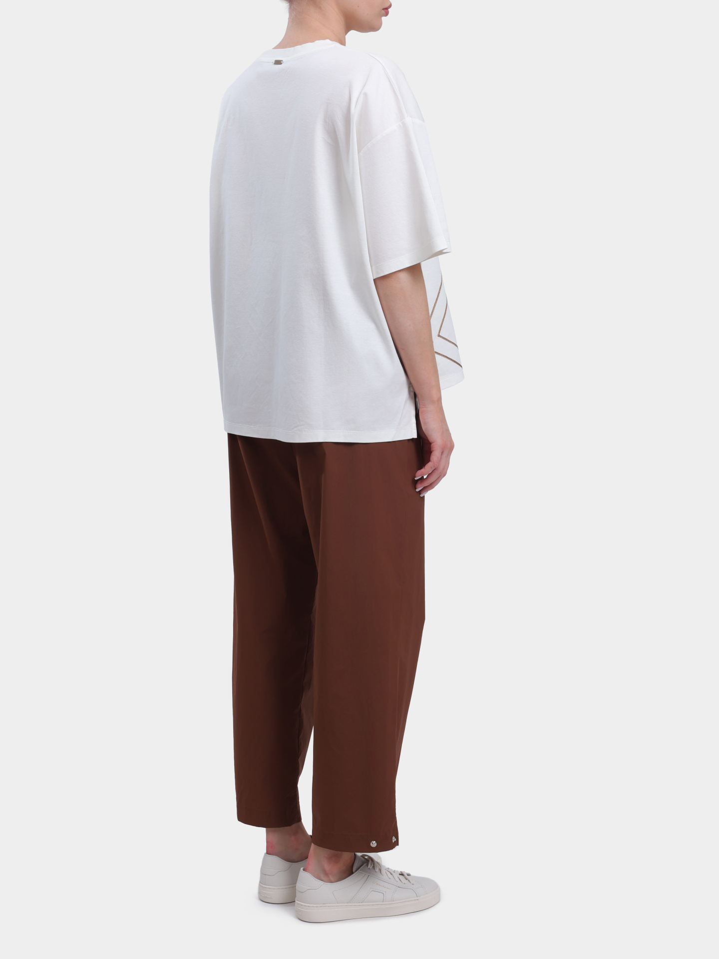 Брюки Herno PT000031D 12431SZ 2240 терракотовые женские с металлическими заклёпками — купить в интернет-магазине Verdistore