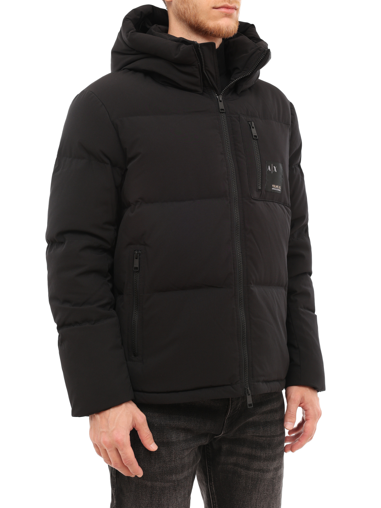 Пуховик Armani Exchange 6LZB12 ZNICZ 1200 черный мужской стёганый — купить в интернет-магазине Verdistore