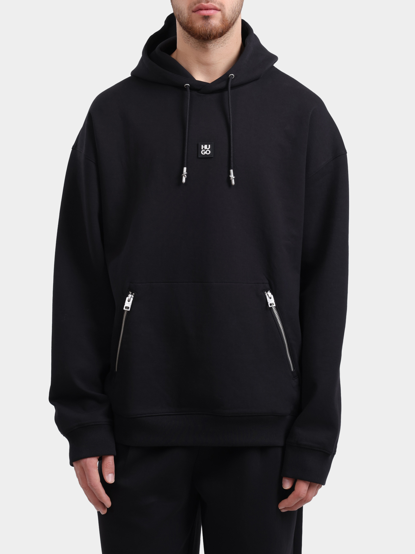 Худи Hugo Dargenhood 10267272 черное мужское — купить в интернет-магазине Verdistore