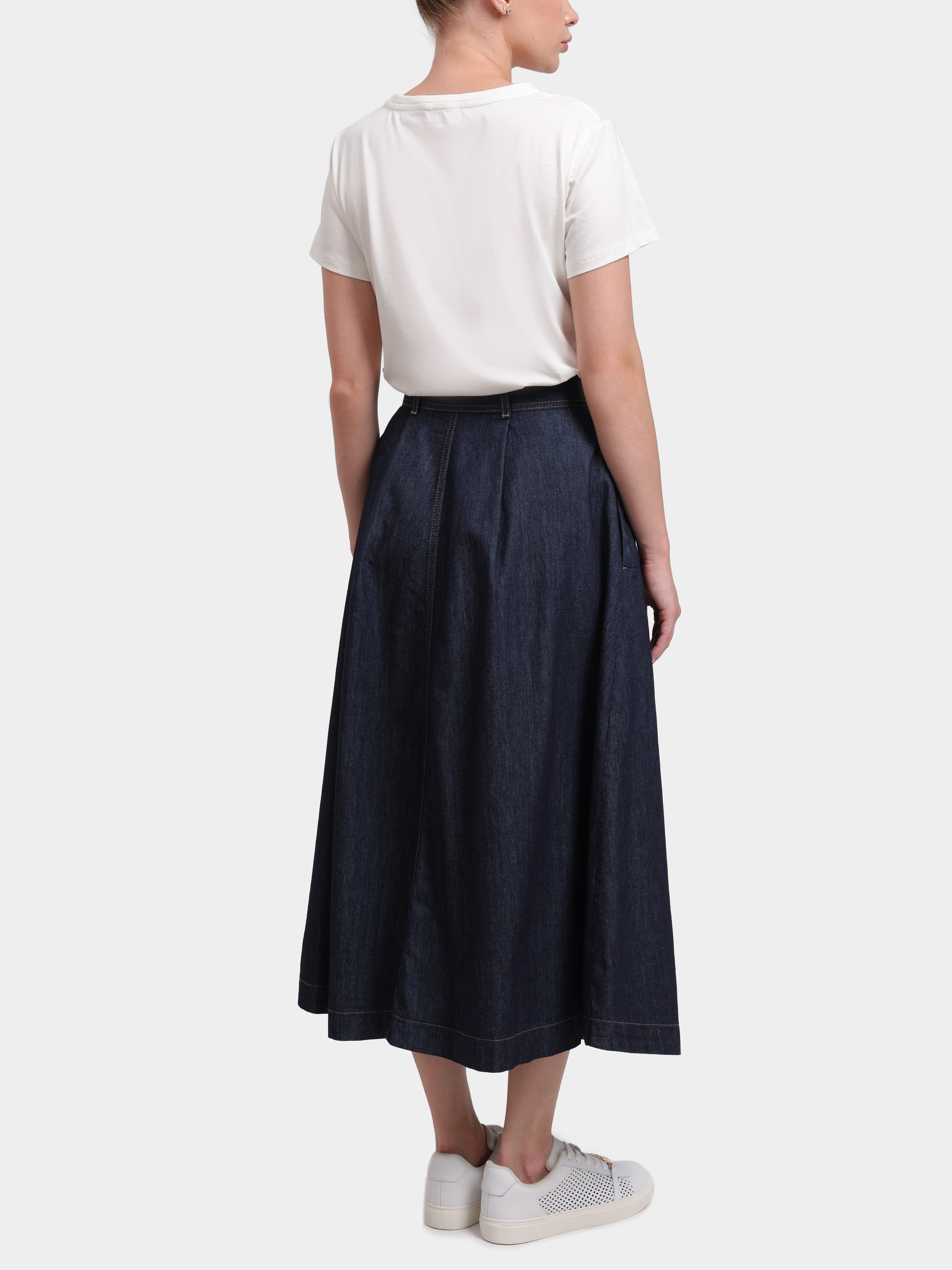 Юбка Liu-Jo BLUE DENIM UF6100 D0268 77000 синяя женская джинсовая с крупным поясом — купить в интернет-магазине Verdistore