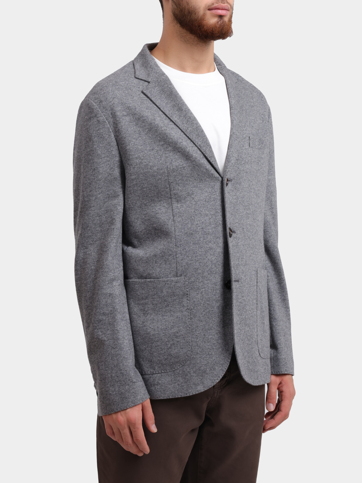 Пиджак Brunello Cucinelli ML8968J01 C210 серый мужской из кашемира — купить в интернет-магазине Verdistore