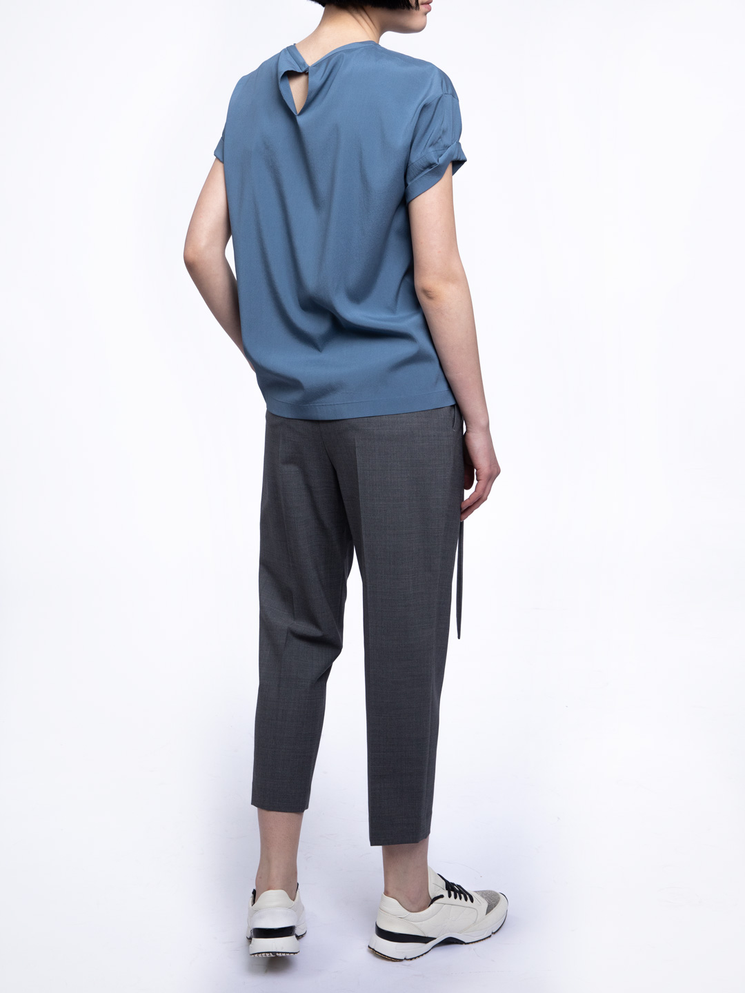 Топ Brunello Cucinelli MH910B3010 голубой женский — купить в интернет-магазине Verdistore