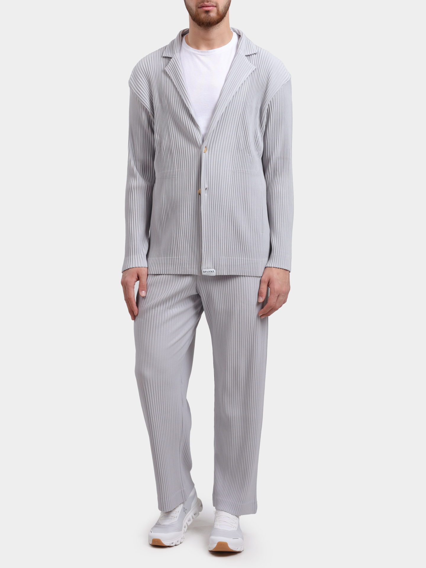 Пиджак Sphynx pleats 3876-4 светло-серый мужской плиссированный — купить в интернет-магазине Verdistore