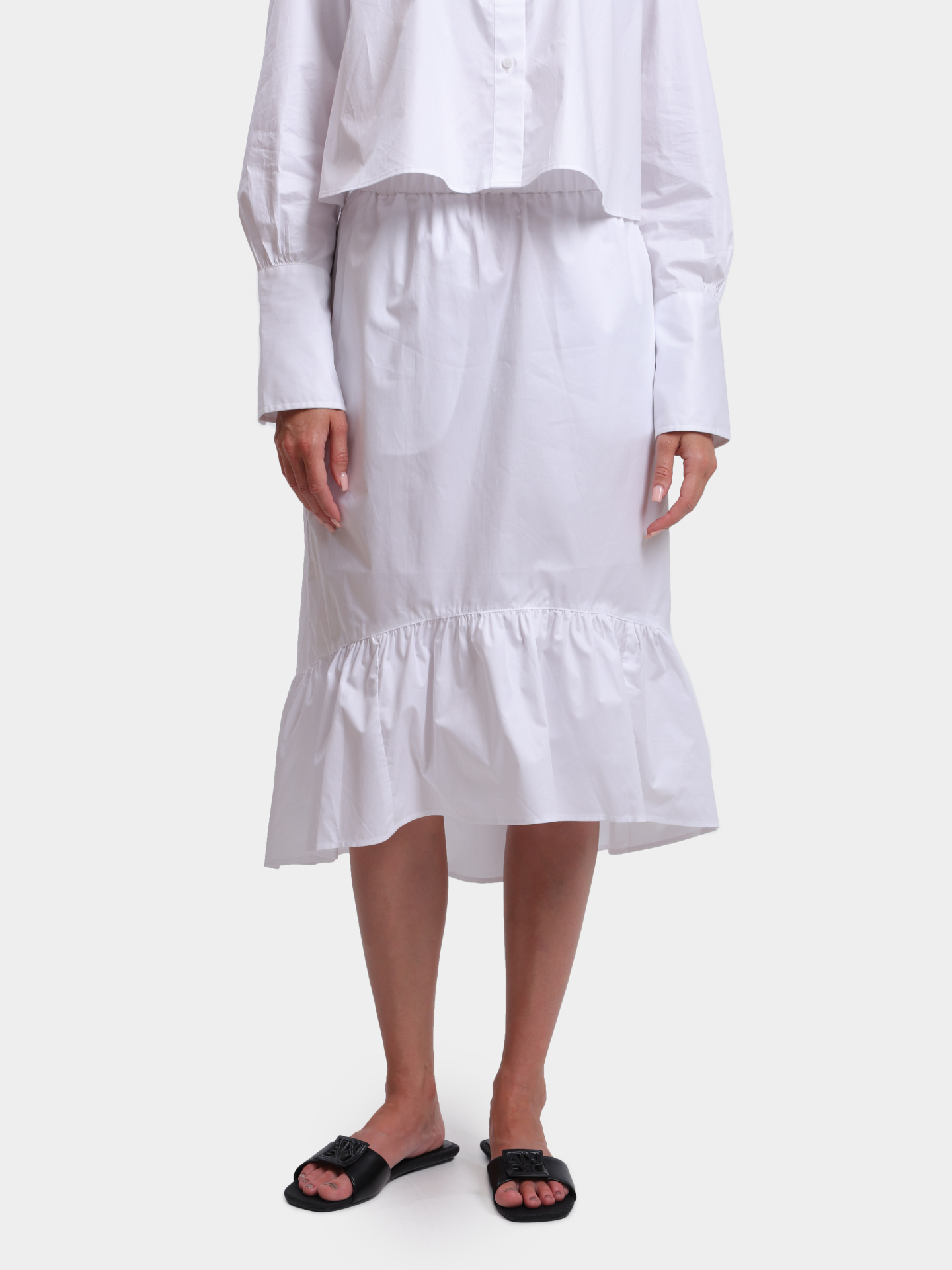 Юбка Armani Exchange XW000473 AF12812 U0002 белая женская из хлопка  — купить в интернет-магазине Verdistore