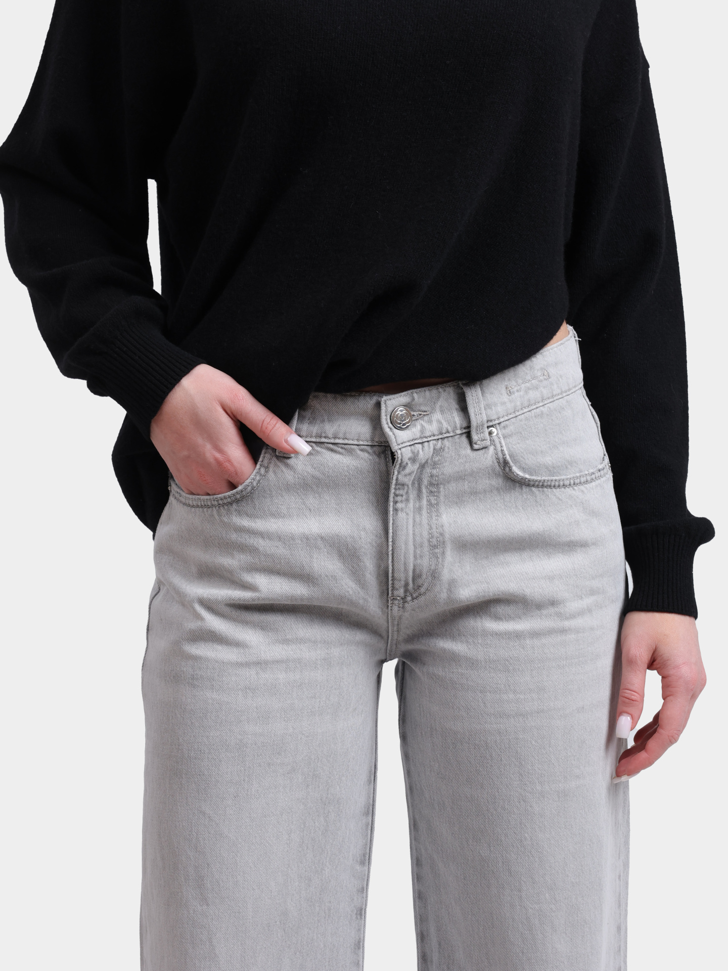 Джинсы Marella WLEG 005 серые женские широкого кроя — купить в интернет-магазине Verdistore