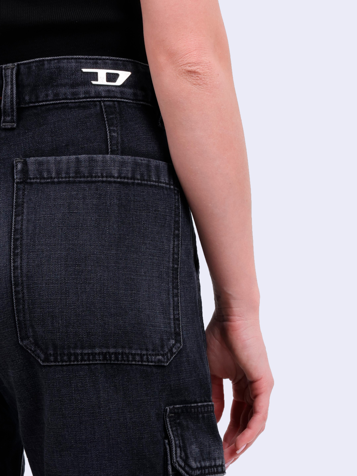 Джинсы-карго Diesel A16356007Z902 черные женские — купить в интернет-магазине Verdistore