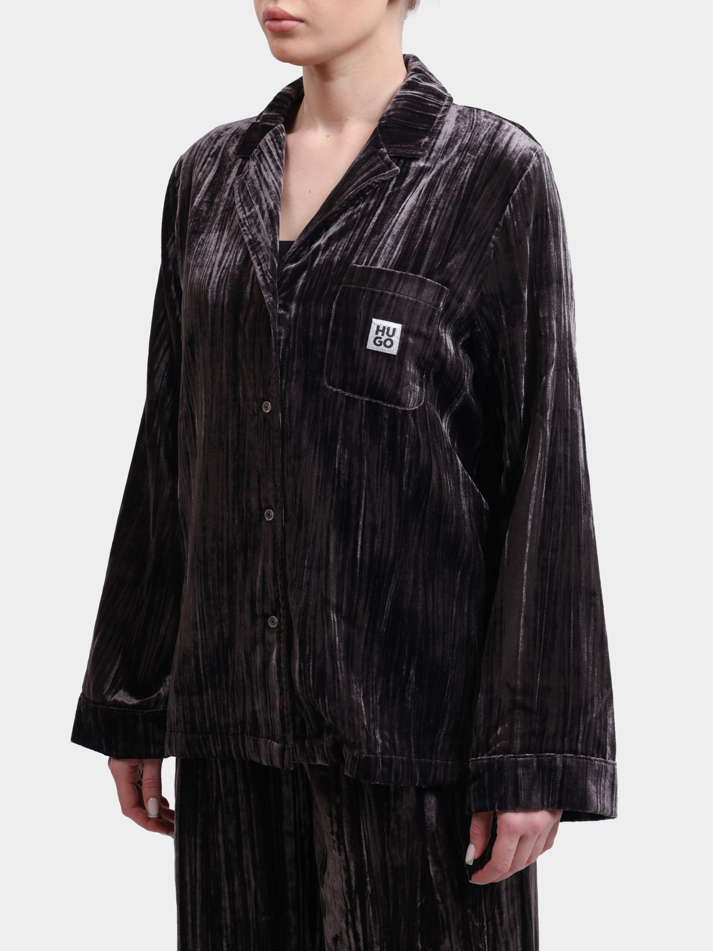 Ночная сорочка VELVET_SHIRT 10275018 01 50550047 010 черная женская  — купить в интернет-магазине Verdistore