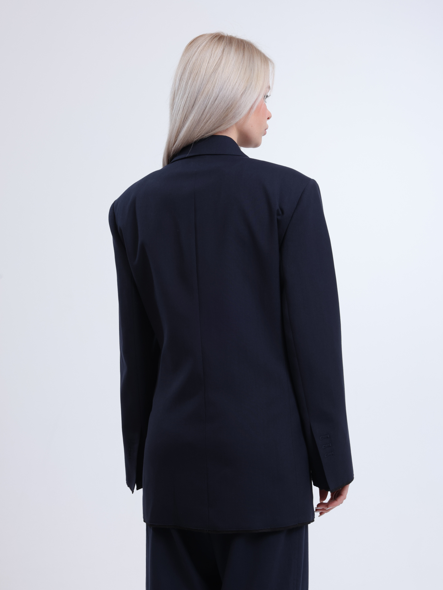 Пиджак 104862 A2BQ G82 темно-синий из окрашенной в пряже ткани — купить в интернет-магазине Verdistore