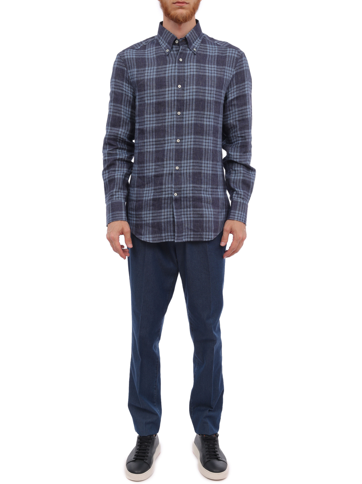 Рубашка Brunello Cucinelli MM6101716 C018 льняная мужская — купить в интернет-магазине Verdistore