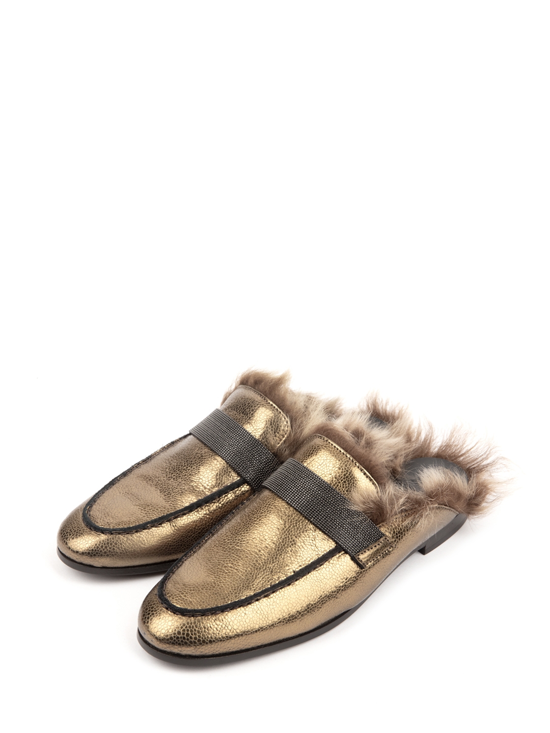 Сабо Brunello Cucinelli MZBUC1243 кожаные женские — купить в интернет-магазине Verdistore