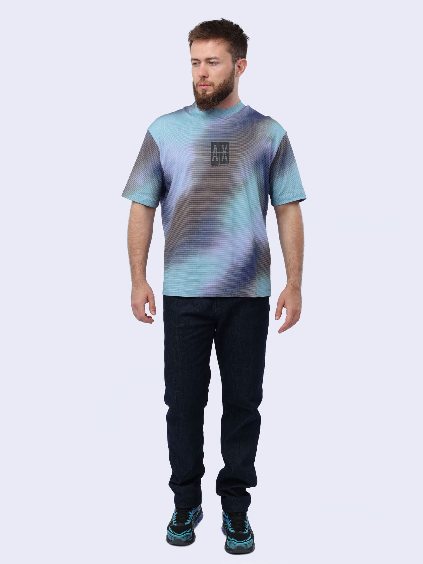 Футболка Armani Exchange 3DZMJN ZJH4Z 75AE хлопковая мужская с принтом — купить в интернет-магазине Verdistore