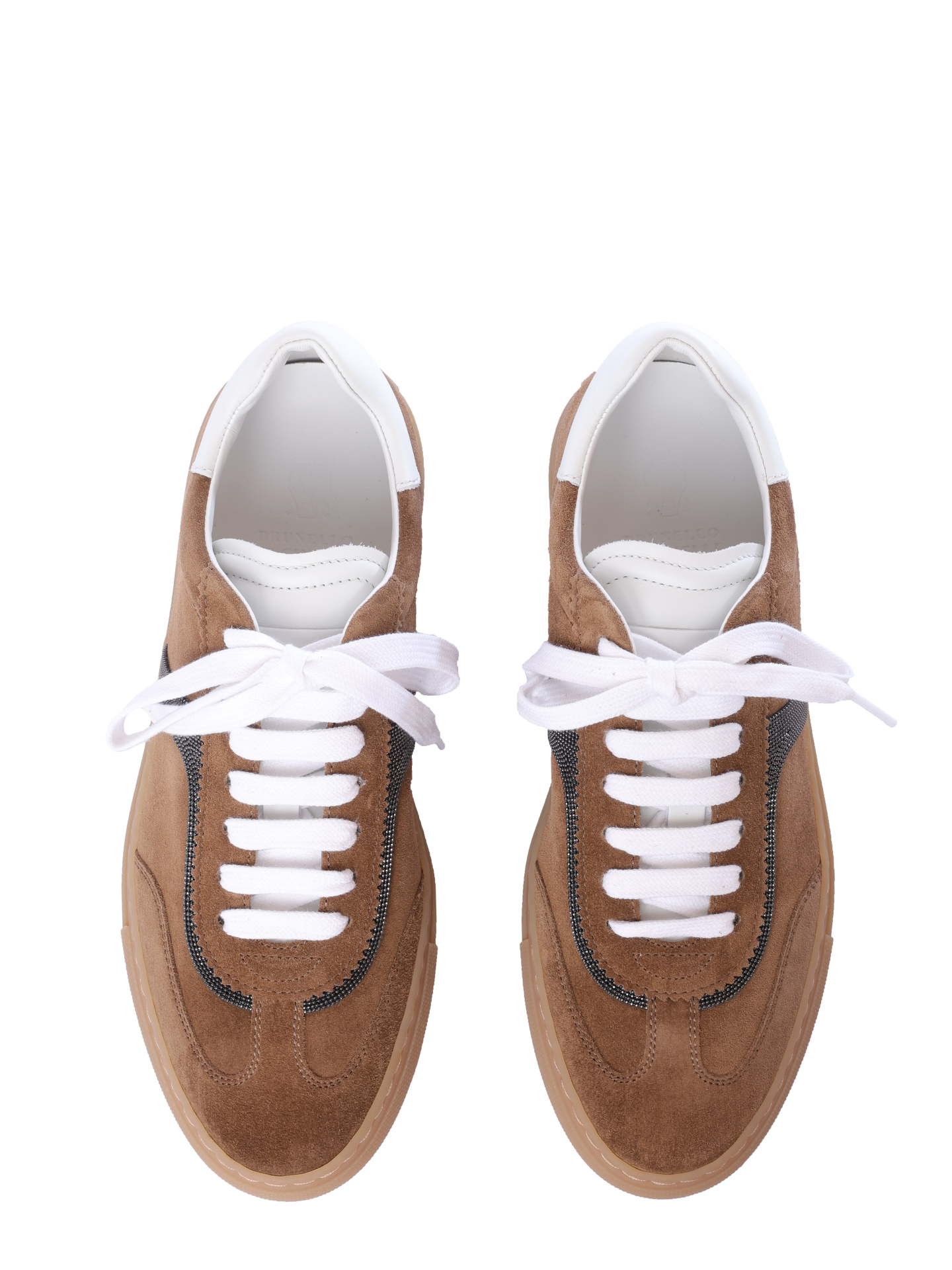 Кеды Brunello Cucinelli MZSFG2908 C7495 коричневые женские из замши — купить в интернет-магазине Verdistore