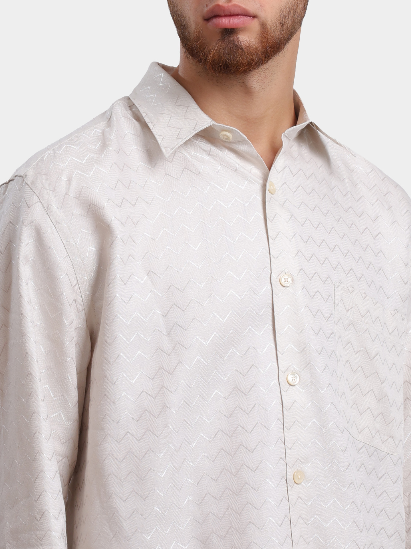 Рубашка MISSONI US25SJ0H BW00VA 30905 бежевая мужская — купить в интернет-магазине Verdistore