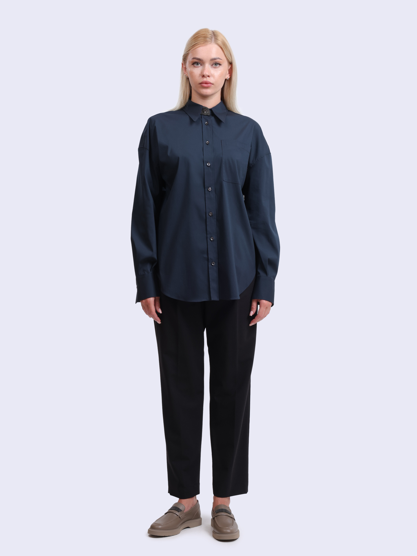 Рубашка Brunello Cucinelli M0091B1232 C8901 хлопковая женская — купить в интернет-магазине Verdistore