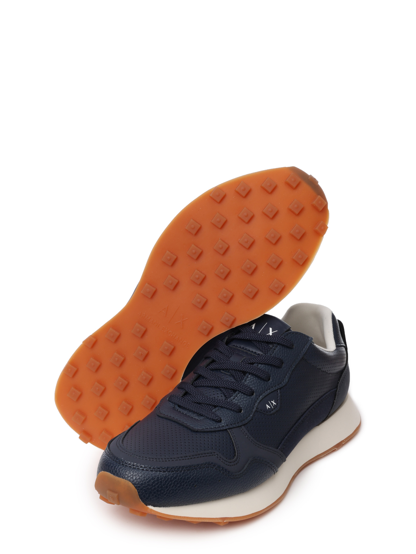 Кроссовки Armani Exchange XUX205 XV809 00285 темно-синие мужские с перфорацией — купить в интернет-магазине Verdistore