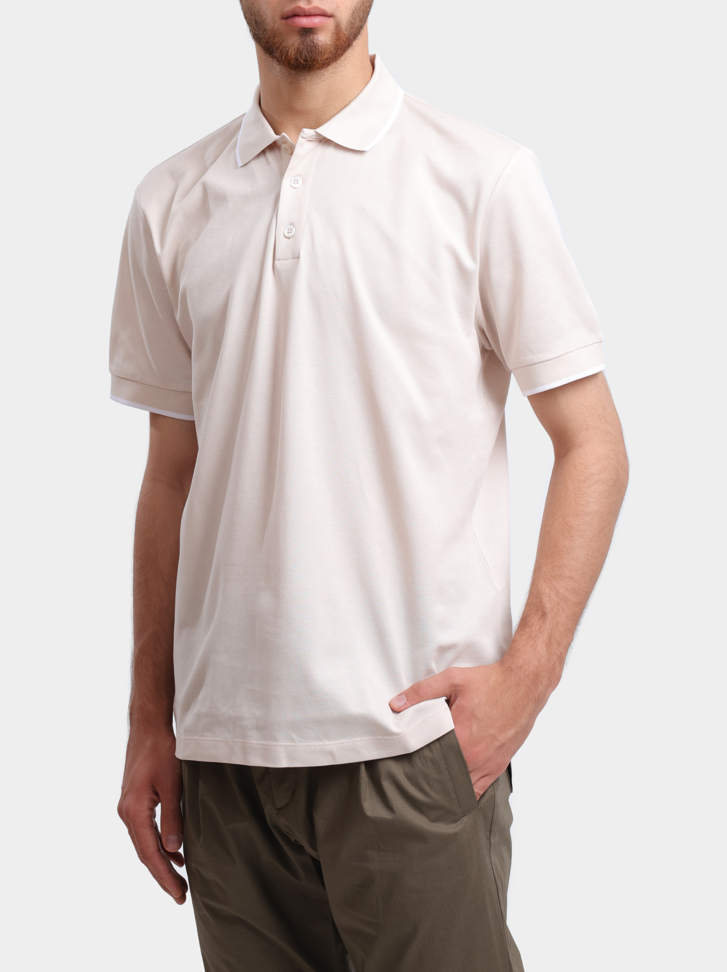 Поло R55028J0 00850 042 кремового цвета мужское — купить в интернет-магазине Verdistore