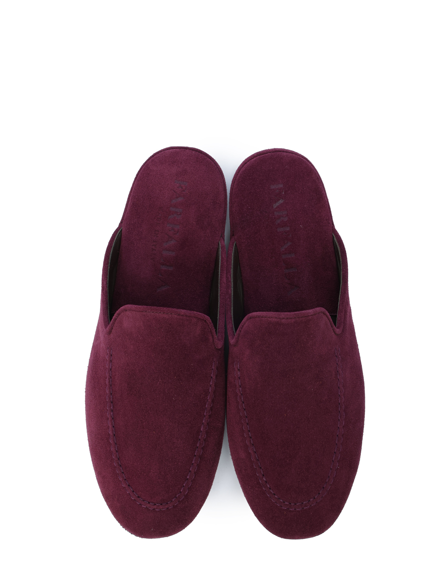 Шлепанцы бордовые замшевые с приподнятым носком — купить в интернет-магазине Verdistore