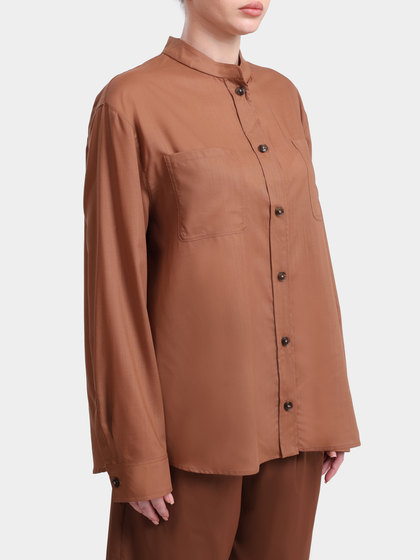 Рубашка Herno CM000044D 33487 2240 террактовая женская свободного кроя  — купить в интернет-магазине Verdistore