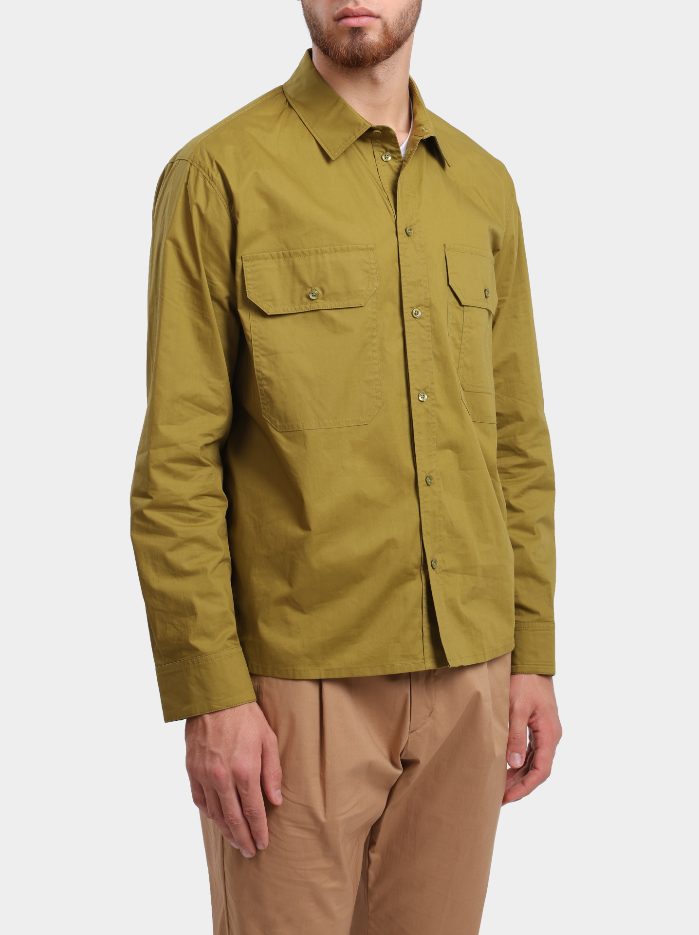 Рубашка MY60210A Y038 325N мужская зеленая из вискозы — купить в интернет-магазине Verdistore