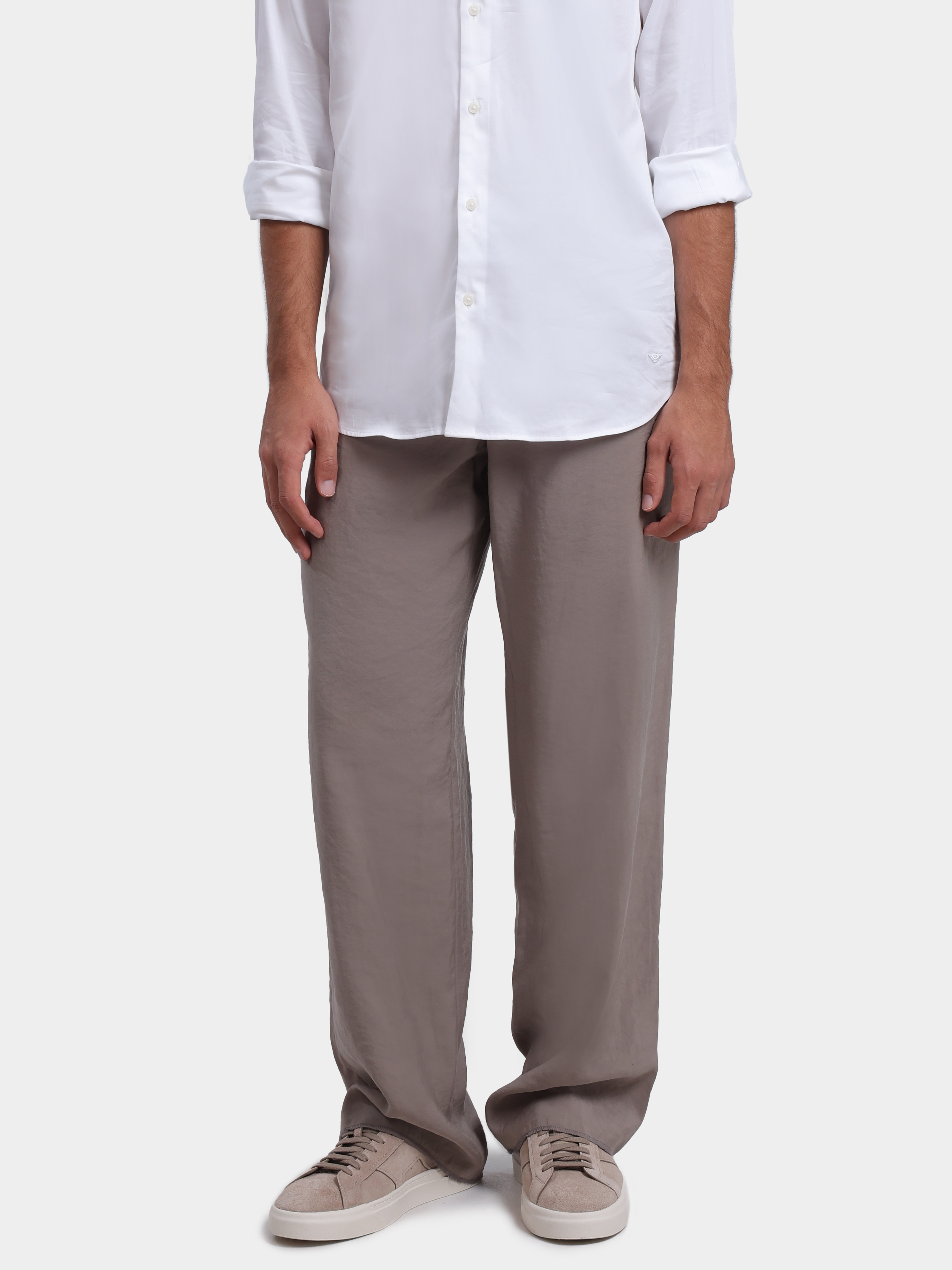Брюки Emporio Armani EM005059 TE20387 U6266 бежевые мужские прямого кроя — купить в интернет-магазине Verdistore